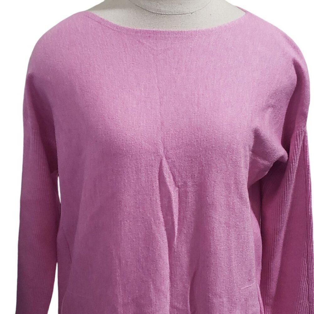 Designer CT1951 Charlie B Pink Long Sleeve Crew Neck Sweater P/S Size S / US 4 / IT 40 - 2 Thumbnail
