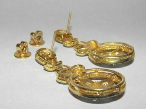 Designer Victorian Inspired Rose Cut Diamond Chandelier Earrings Size ONE SIZE - 4 Thumbnail