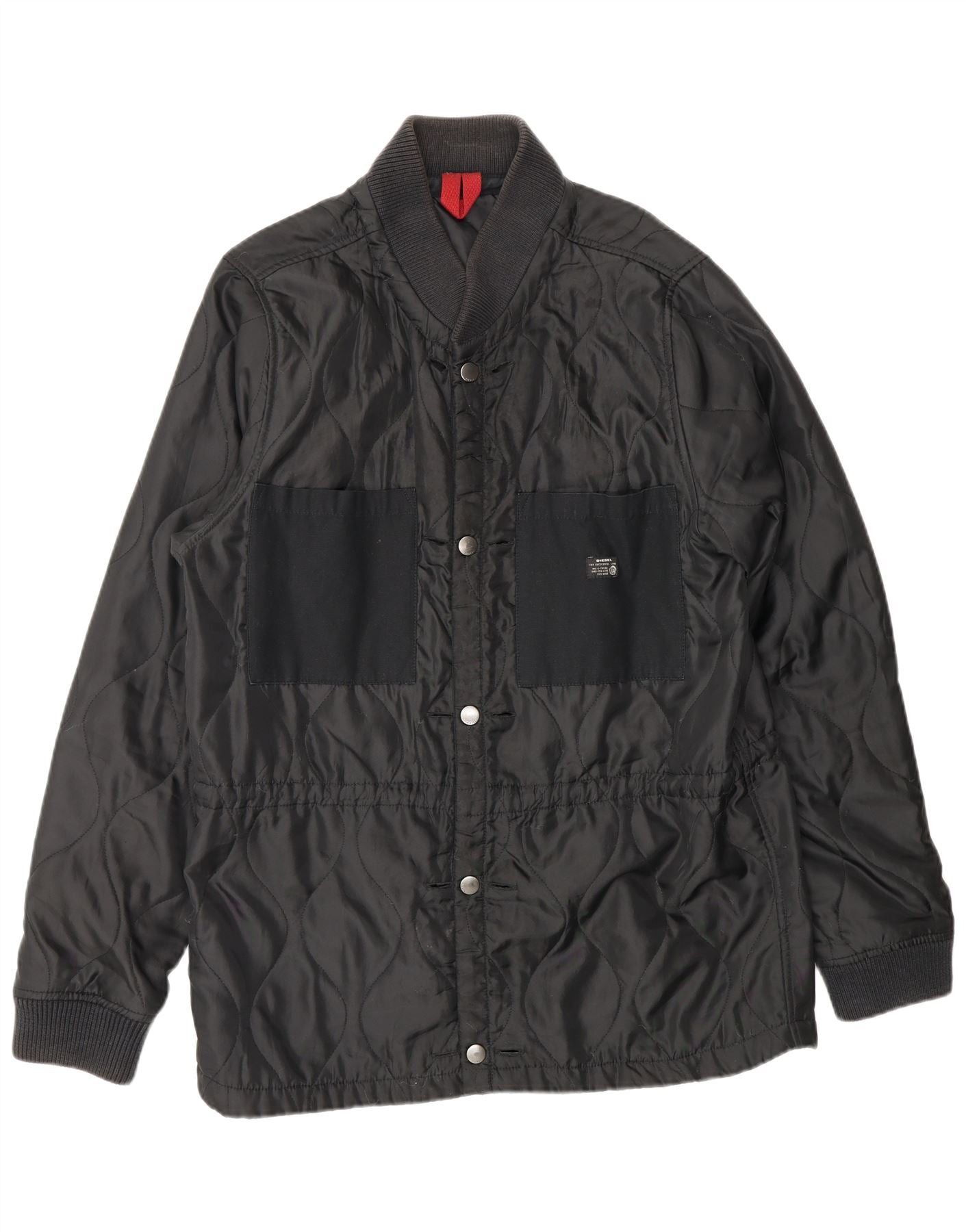 Diesel Mens Quilted Jacket UK 38 Medium Black Polyester Size US L / EU 52-54 / 3 - 1 Thumbnail