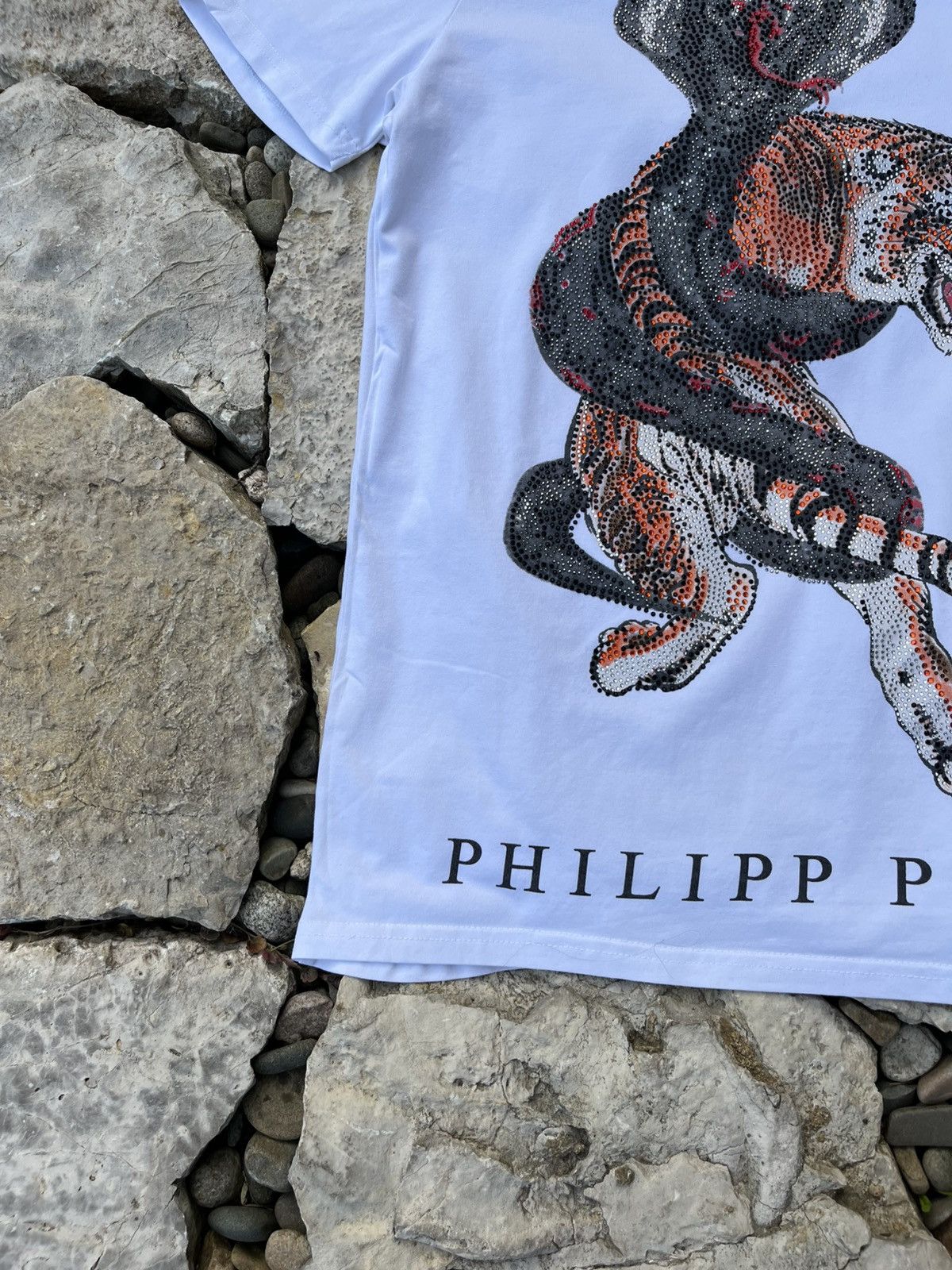 Designer × Philipp Plein Philipp Plein tiger snake cobra rhinestone t-shirt tee logo Size US L / EU 52-54 / 3 - 7 Thumbnail