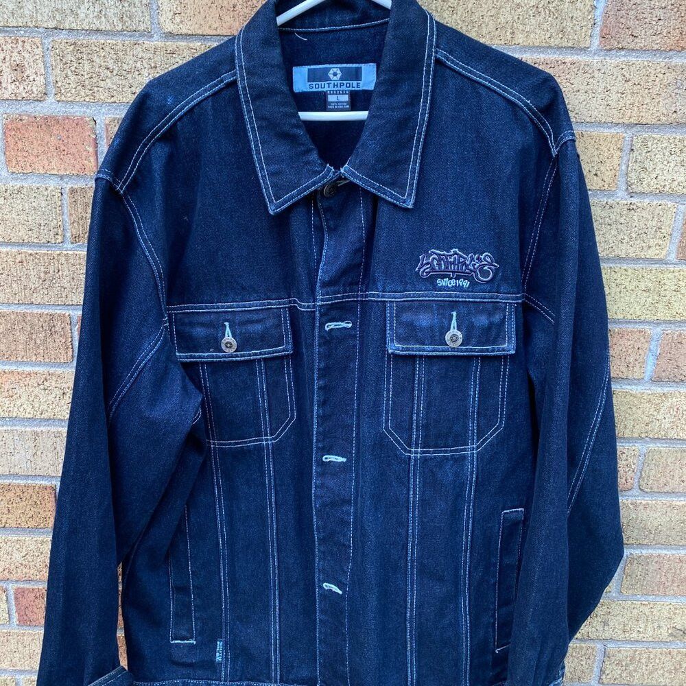 Southpole × Vintage Vintage 1998 South Pole Embroidered Jean Jacket Large Blue Size US L / EU 52-54 / 3 - 5 Thumbnail