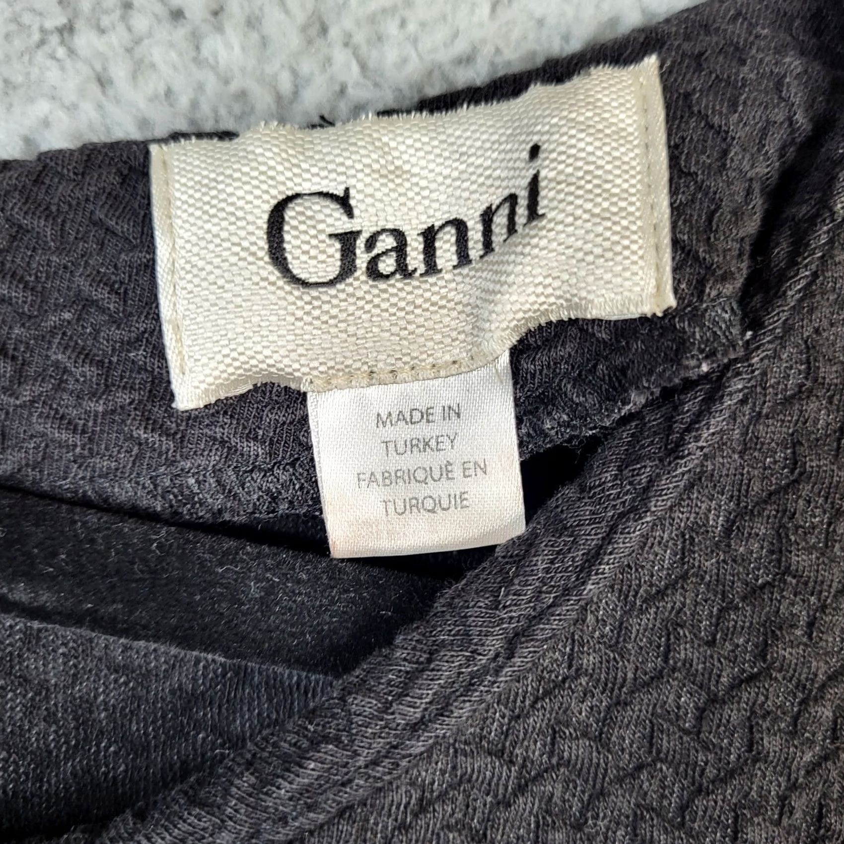 Ganni VINTAGE? No. Ganni Black Knit Skater Textured Mini Dress Women's M Size M / US 6-8 / IT 42-44 - 2 Thumbnail