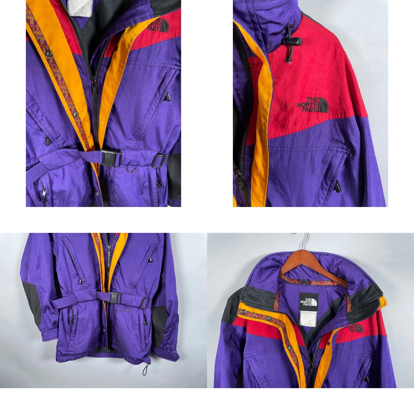The North Face VINTAGE The North Face Hoodie Jacket Womens 8 Purple Red Geometric Trim Zip Up Parka VTG Size M / US 6-8 / IT 42-44 - 9 Thumbnail