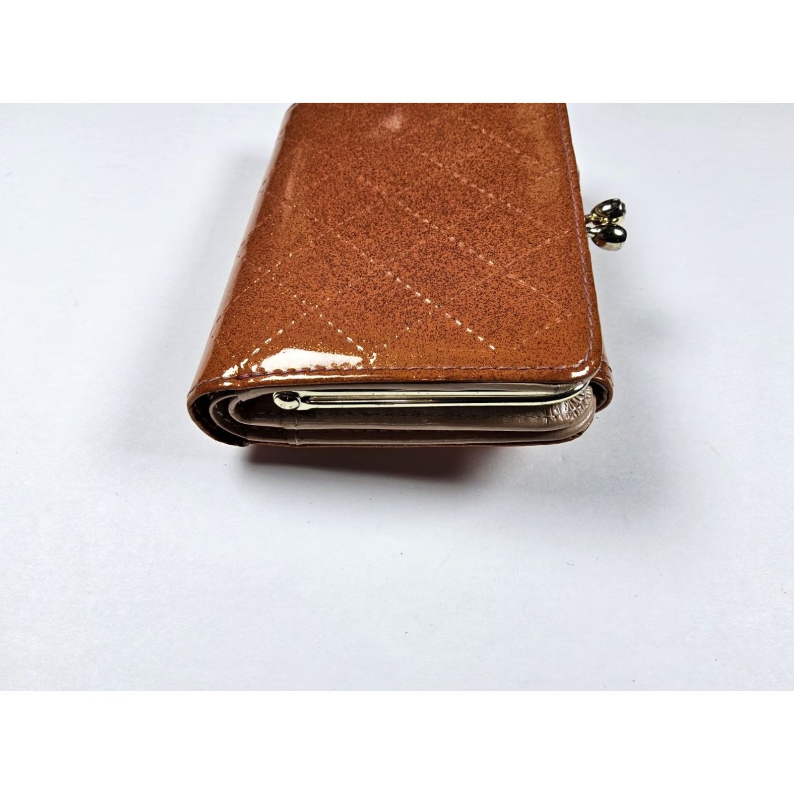 Vintage Rebecca Taylor Wallet Women's Orange Leather Patent Sparkle Glitter Size ONE SIZE - 5 Thumbnail