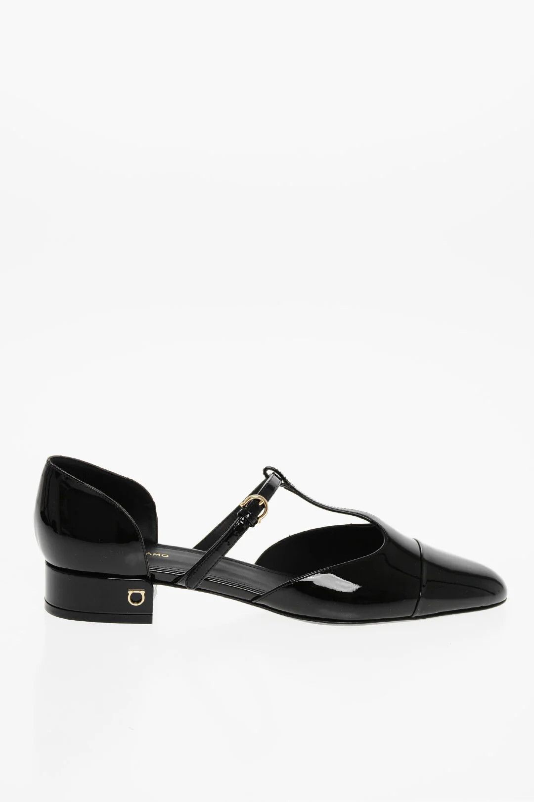 Salvatore Ferragamo og1mm0426 Patent Leather T-Bar Ballet Flats in Black Size US 9 / IT 39 - 1 Thumbnail
