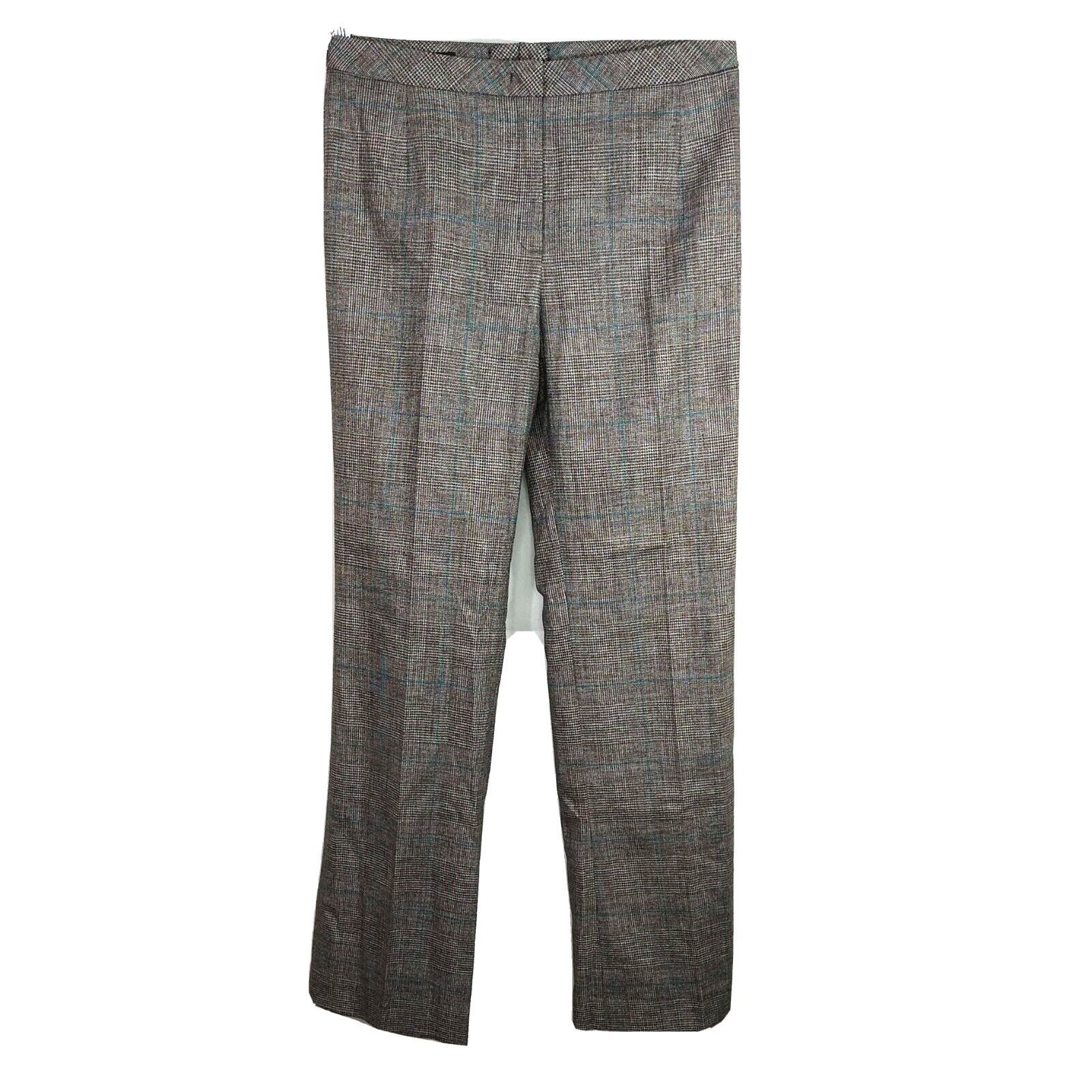 Escada Escada Plaid Dress Pants Wool Blend Women Size 30 Inch Brown Size 30" / US 8 / IT 44 - 1 Thumbnail