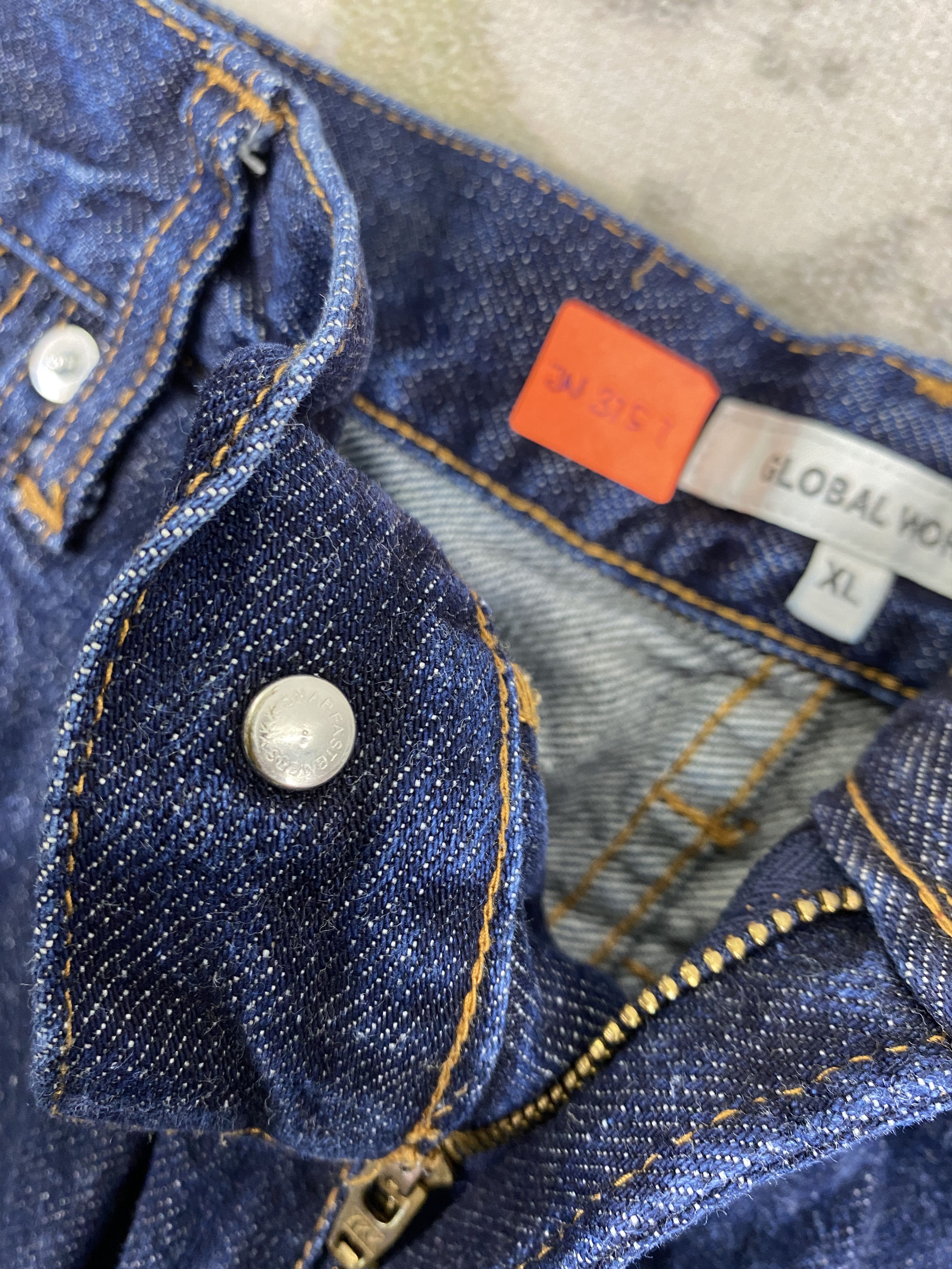 Japanese Brand Blue Vintage Global Work Jeans 34x31 Denim- JN3757 Size US 34 / EU 50 - 7 Thumbnail