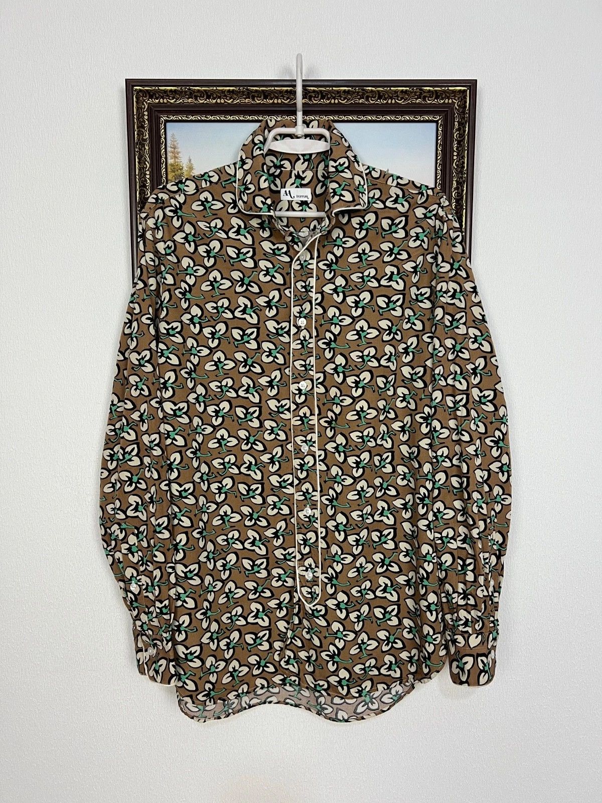 Doppiaa DoppiAA Band Collar Cotton Shirt Floral Pattern 41 L Size US L / EU 52-54 / 3 - 1 Thumbnail