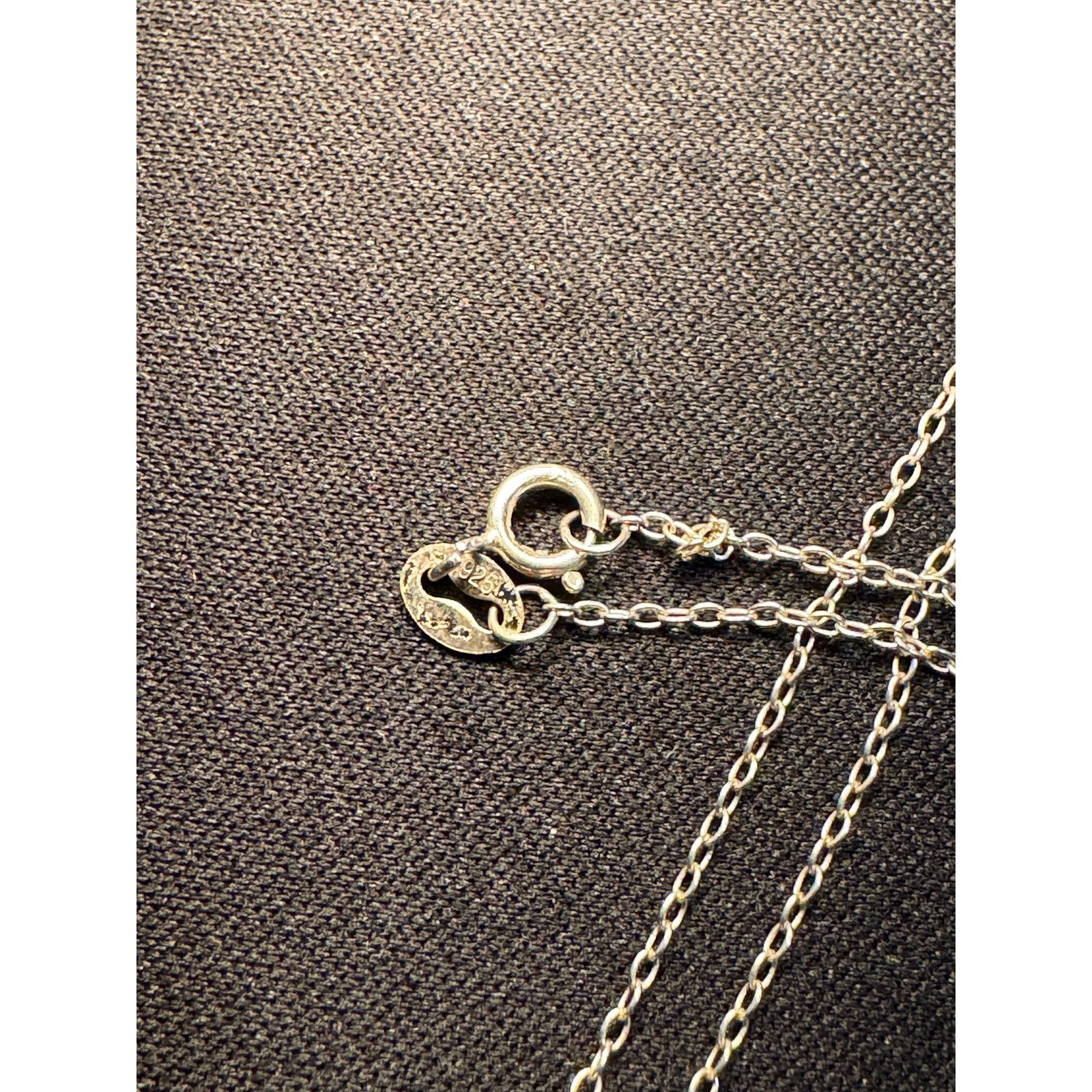 Other 925 Sterling Silver Dbl Heart Laser Cut Sides Necklace 18in Size ONE SIZE - 4 Thumbnail