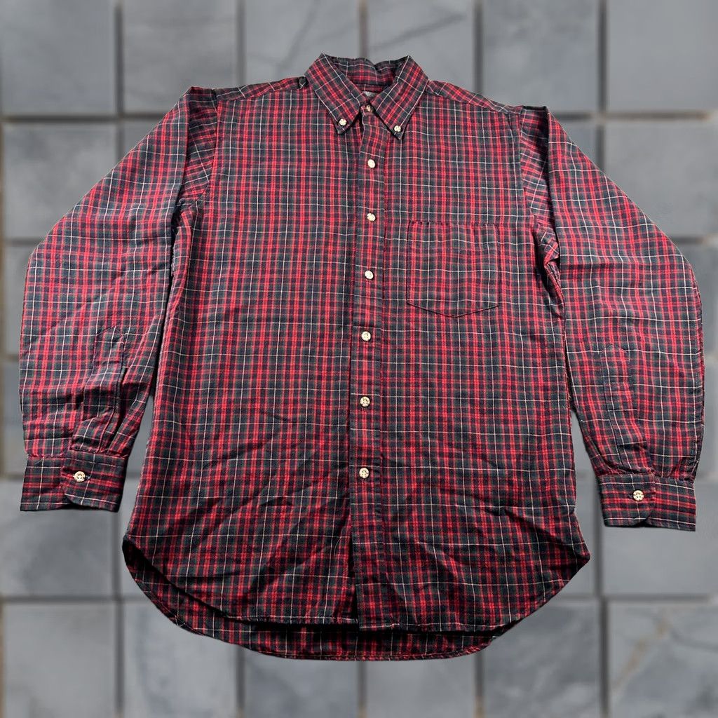 Pendleton VINTAGE Pendleton Shirt Mens M Red Green Navy Plaid Wool Button Down USA Size US M / EU 48-50 / 2 - 1 Thumbnail