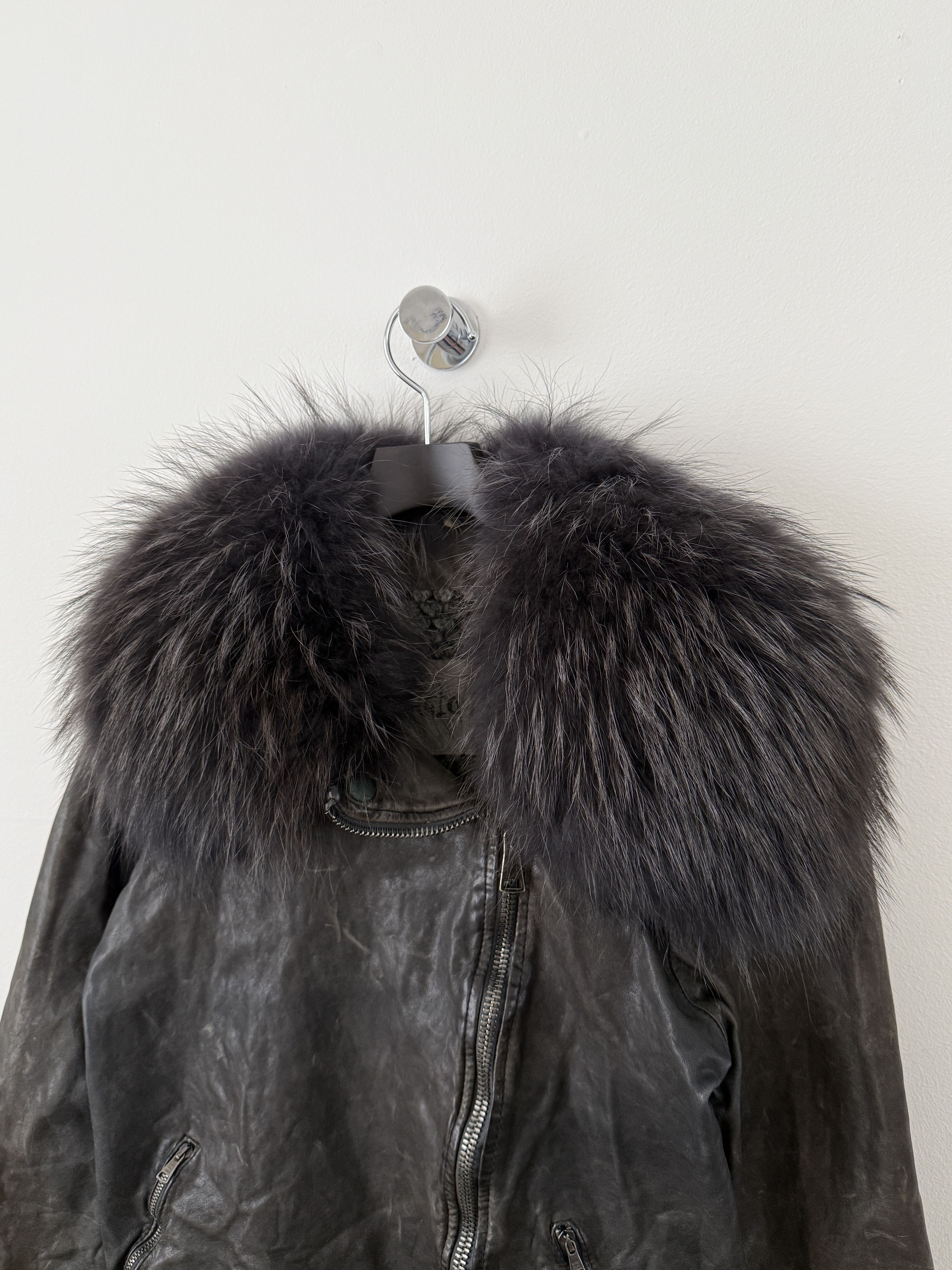 Giorgio Brato Zip Up Leather Jacket with Fur Size L / US 10 / IT 46 - 6 Thumbnail