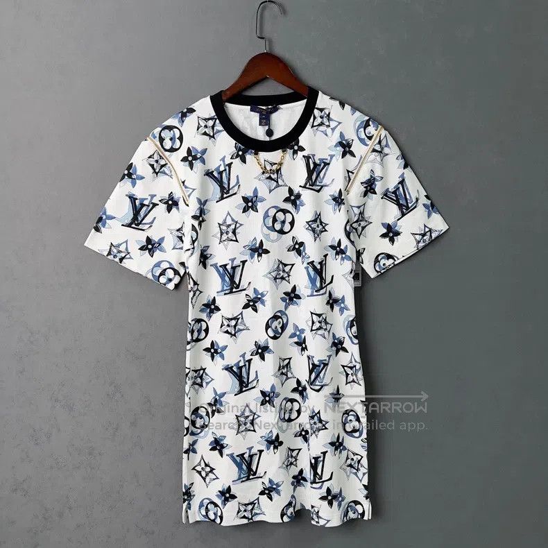 Louis Vuitton Louis Vuitton Color-block full-print casual crewneck dress Size M / US 6-8 / IT 42-44 - 1 Thumbnail