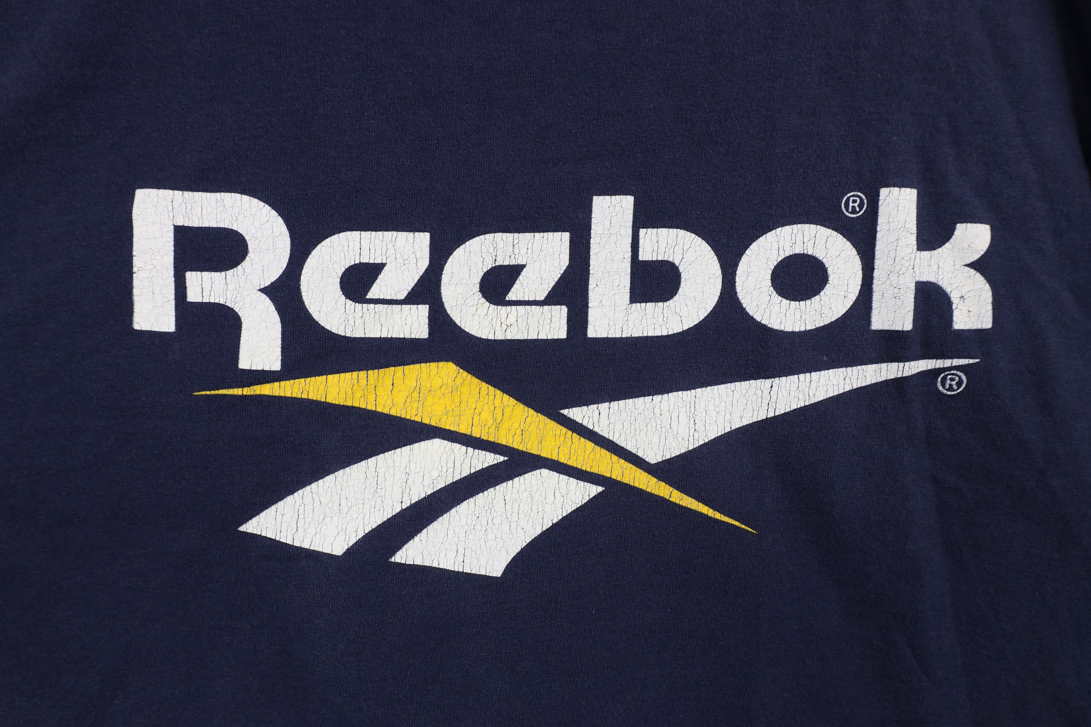 Reebok × Vintage Vintage 90s Reebok Big Logo T-Shirt Blue Cotton USA Size US XL / EU 56 / 4 - 4 Thumbnail