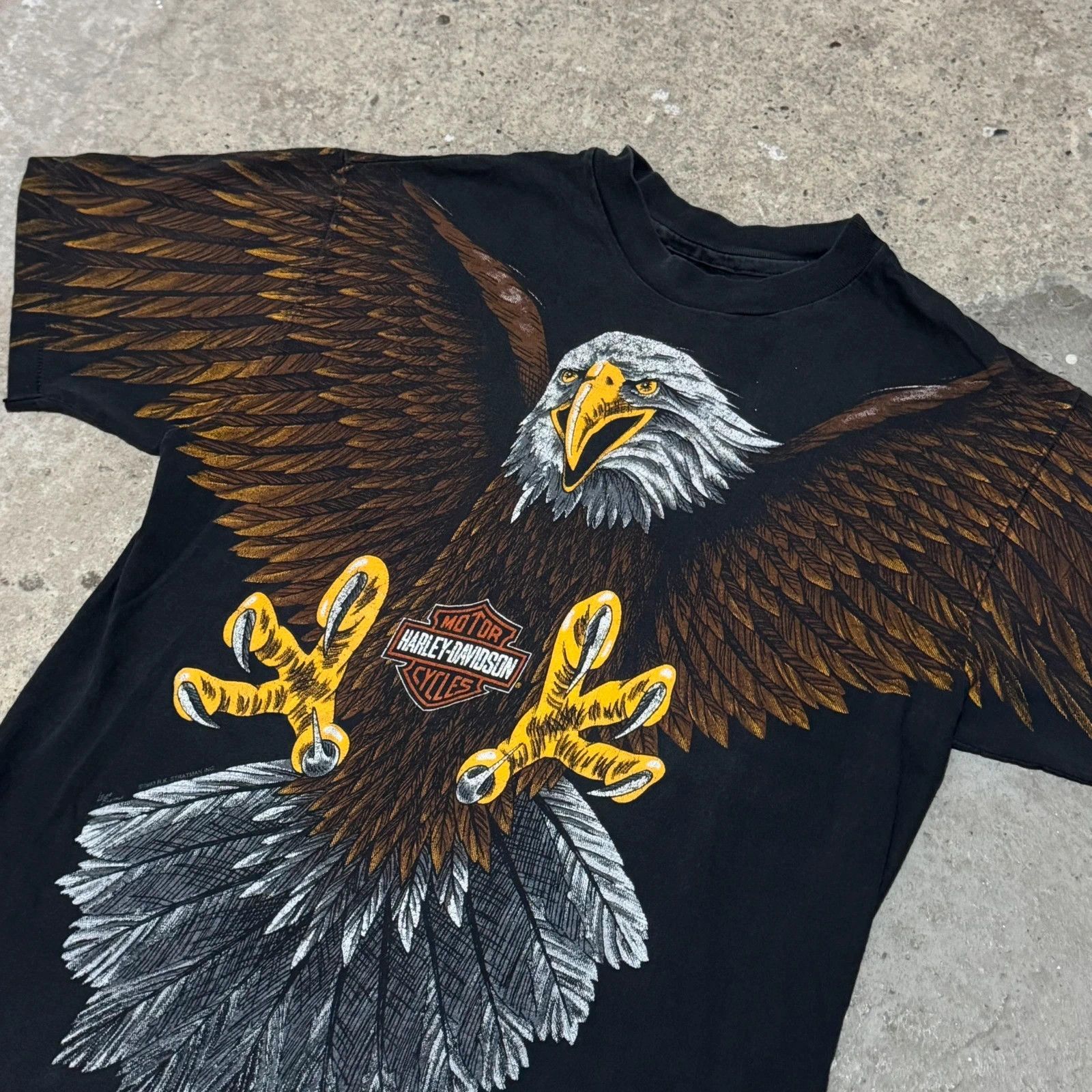 Harley Davidson Vintage 1993 Harley Davidson Eagle AOP t-shirt Size US M / EU 48-50 / 2 - 2 Thumbnail