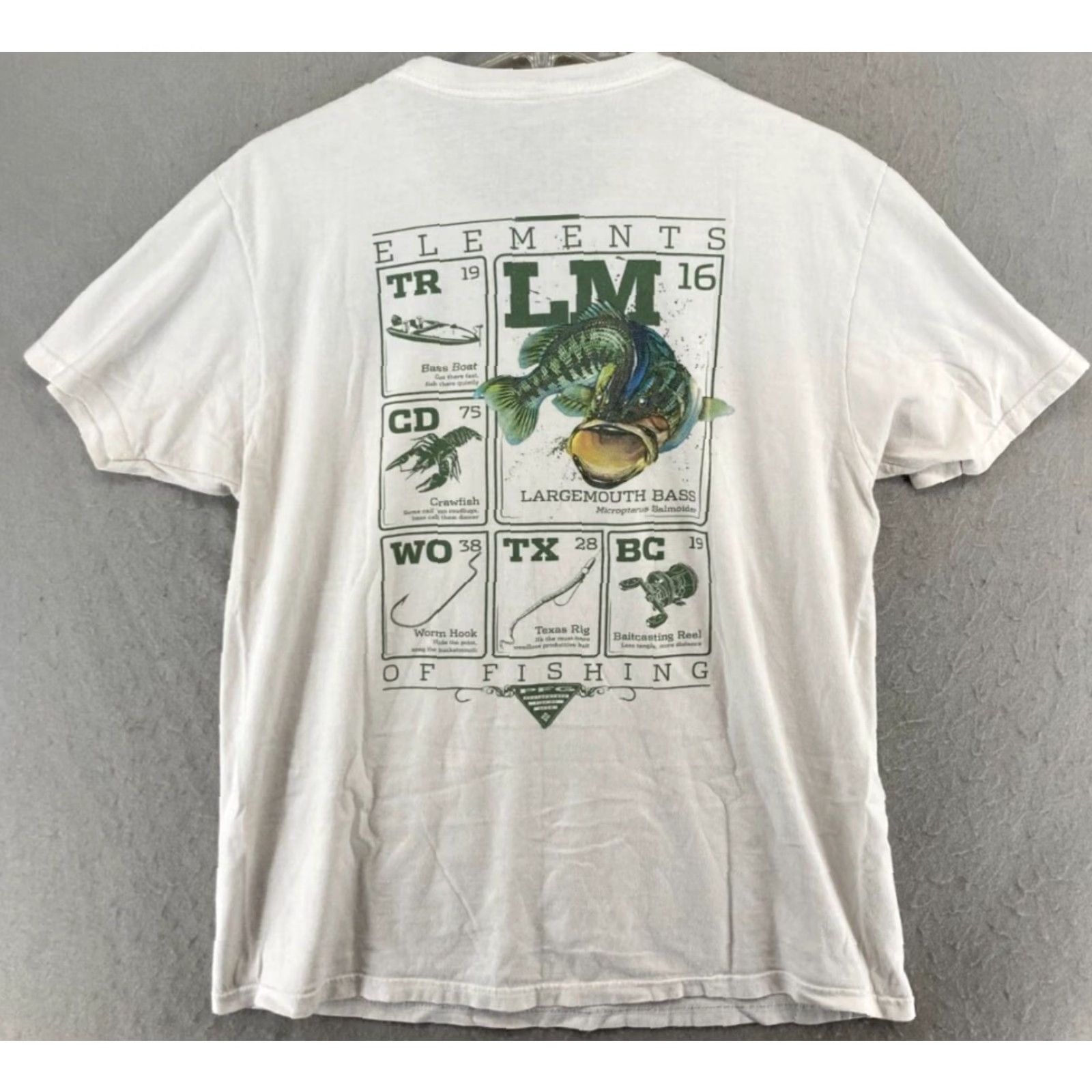 Vintage Columbia PFG Outdoor Fishing T-Shirt Large White Graphic Print Short Sleeve Mens Size US L / EU 52-54 / 3 - 7 Thumbnail
