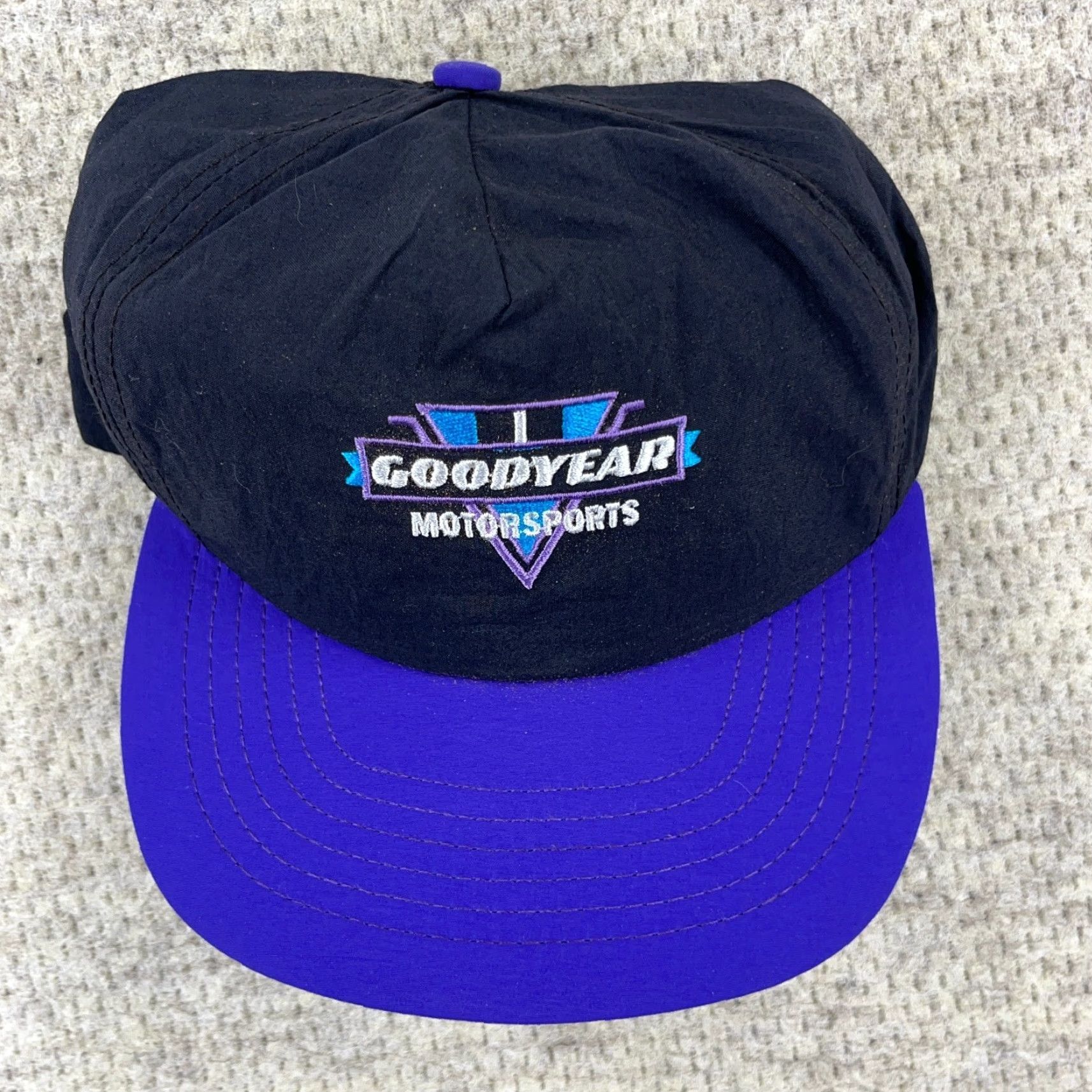 Nomad VINTAGE Goodyear Tires Snapback Hat Men One Size Purple Motorsports Retro USA 90s Logo Adjustable Size ONE SIZE - 3 Thumbnail