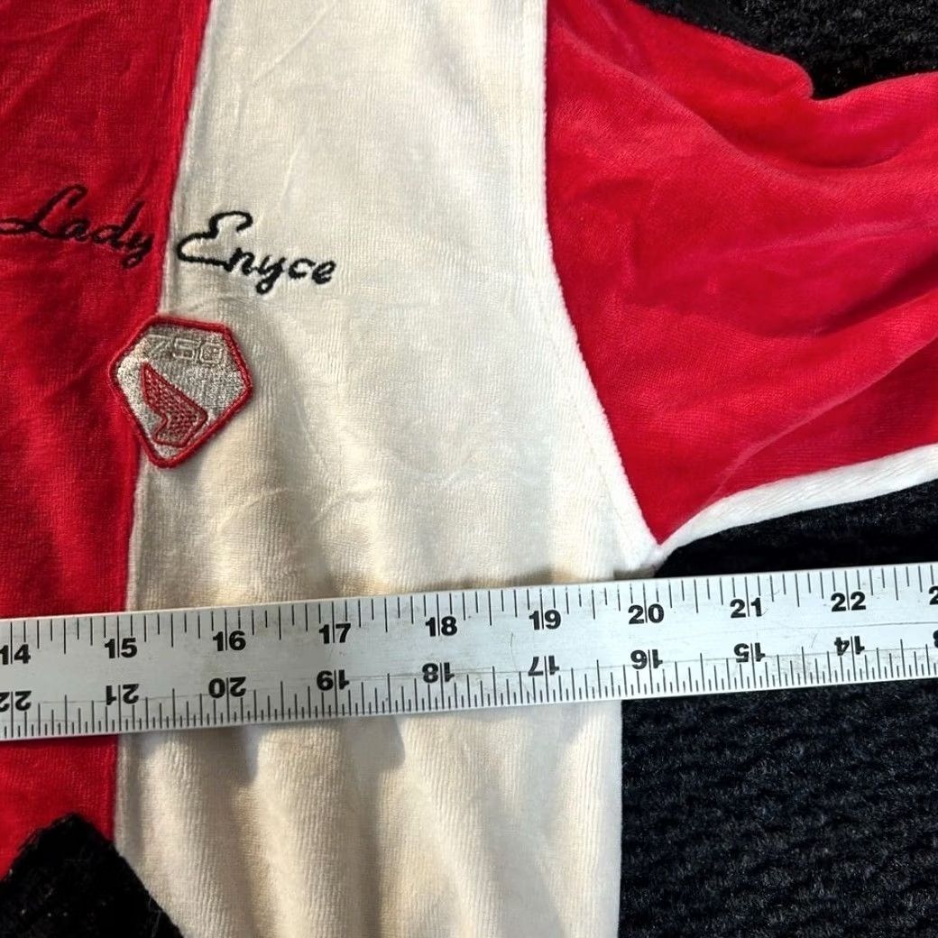 Enyce Lady Enyce Velour 750 Sport Racing Full Zip Jacket Red White Women's XL Track Jacket Womens Size XL / US 12-14 / IT 48-50 - 4 Thumbnail
