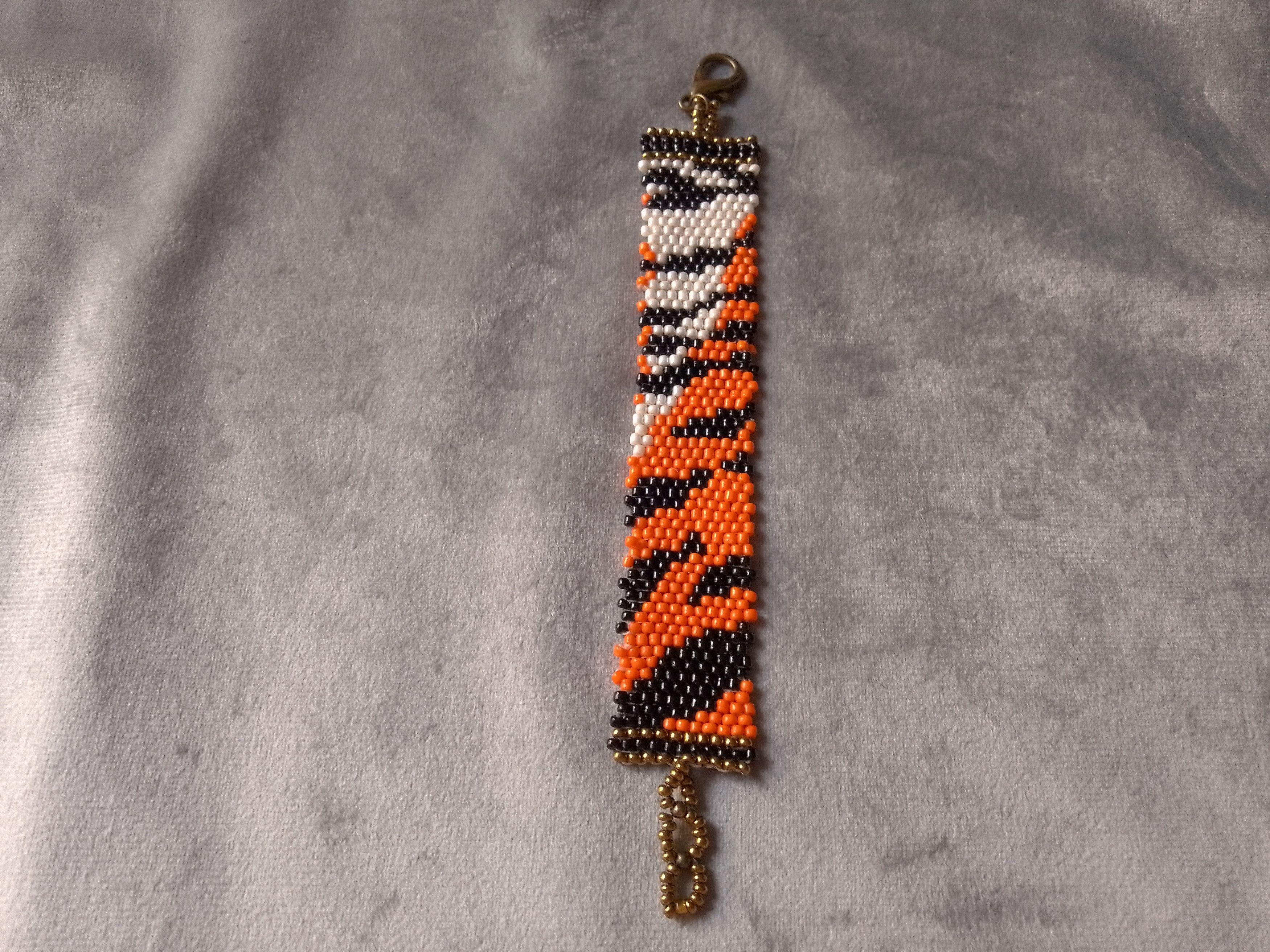 Handmade Bracelet Tiger Skin Beaded In Glass Ethnic Size ONE SIZE - 2 Thumbnail