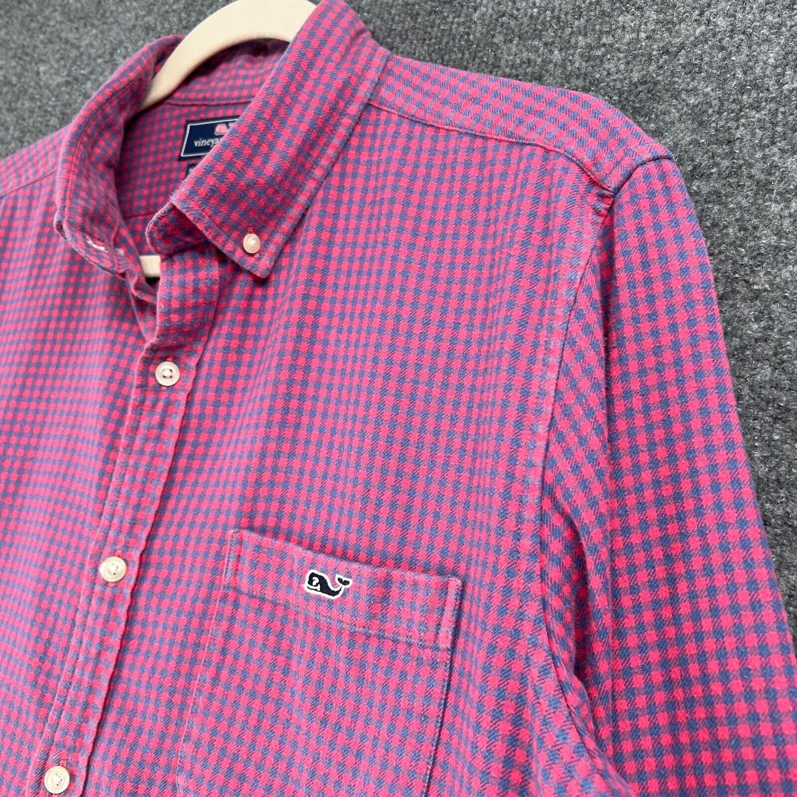 Vineyard Vines Vineyard Vines Flannel Slim Fit Tucker Shirt Pink Check Sz L Size US L / EU 52-54 / 3 - 4 Thumbnail