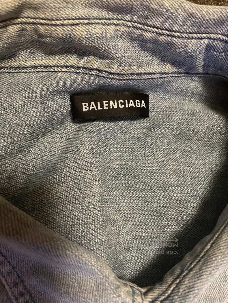 Balenciaga Balenciaga Oversized Denim Patchwork Shirt. Size US XL / EU 56 / 4 - 2 Thumbnail