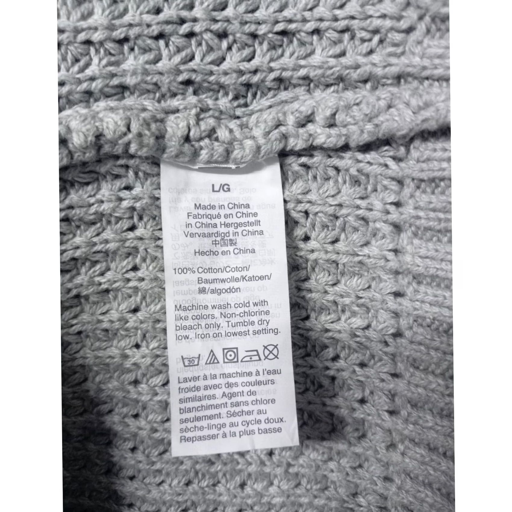 J.Crew J.Crew Cotton Knit V-Neck Sweater Light Gray | Size L | Women | Pullover Shirt? Size L / US 10 / IT 46 - 4 Thumbnail
