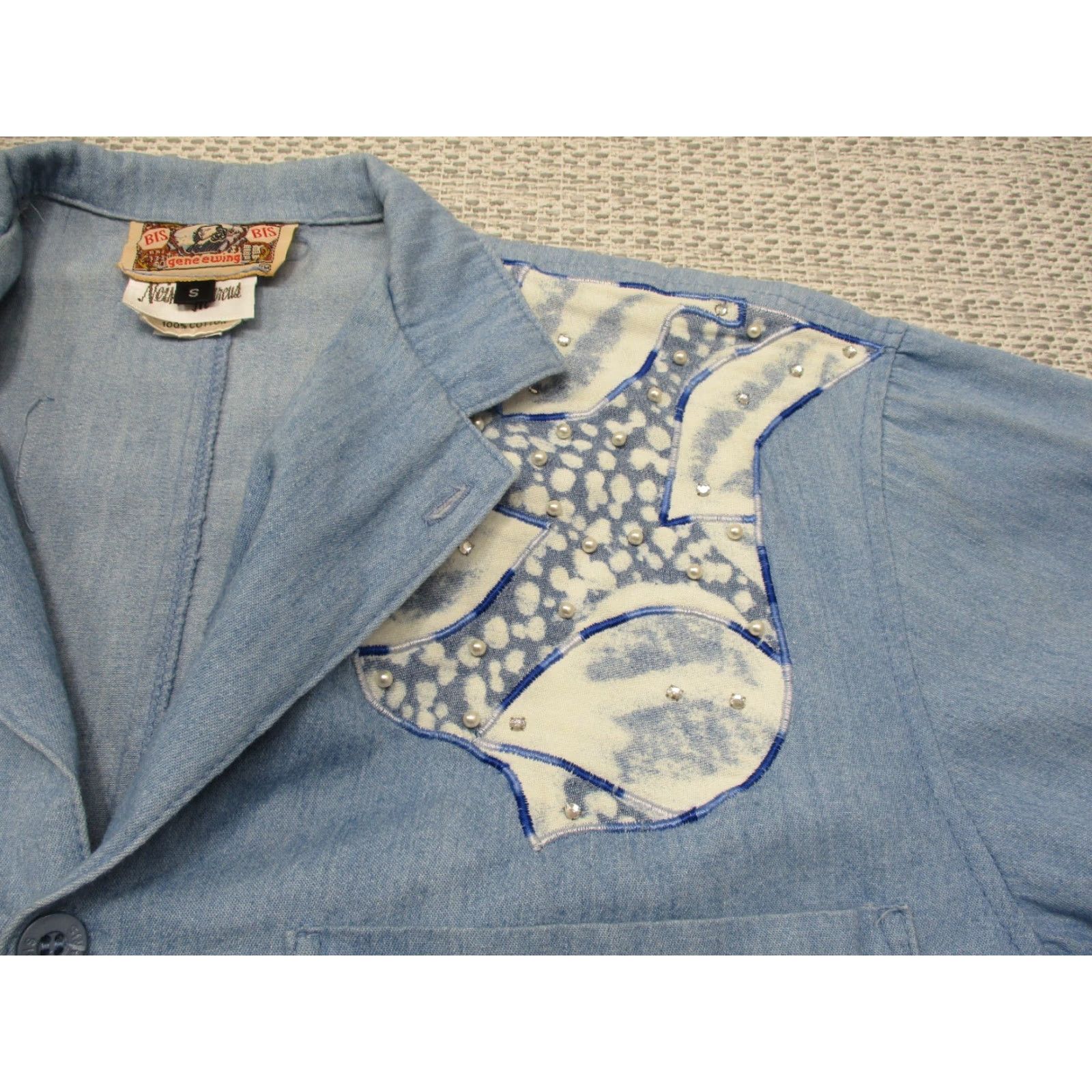 Vintage BIS Gene Ewing Ladies Vintage Western Shirt Blouse Small Denim Blue Shirt Womens 1980s Casual Size S / US 4 / IT 40 - 4 Thumbnail