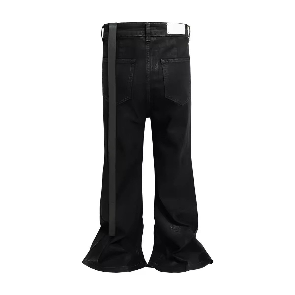 Designer Streetwear Design Ribbons Stretch Flare Baggy Bootcut Jeans Size US 32 / EU 48 - 2 Thumbnail