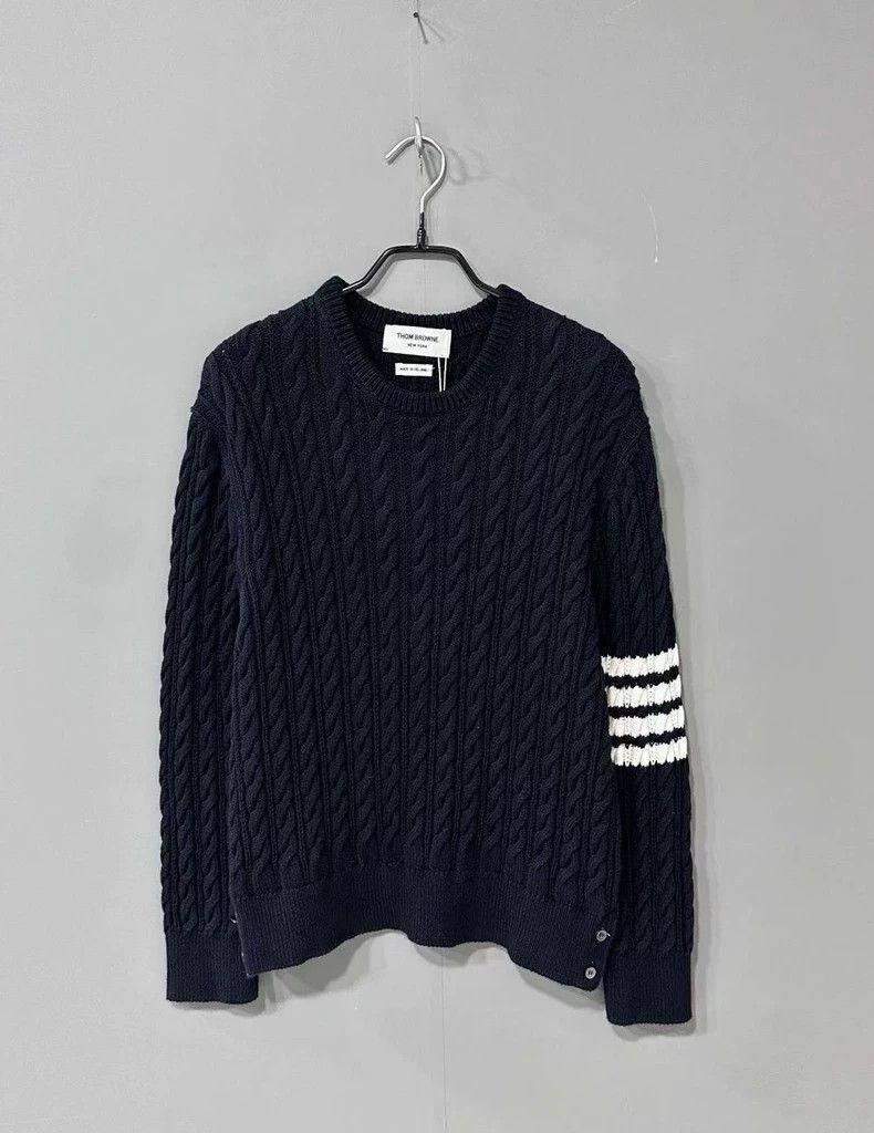 Thom Browne Thom Browne Dark knitted sweater Size US M / EU 48-50 / 2 - 1 Thumbnail