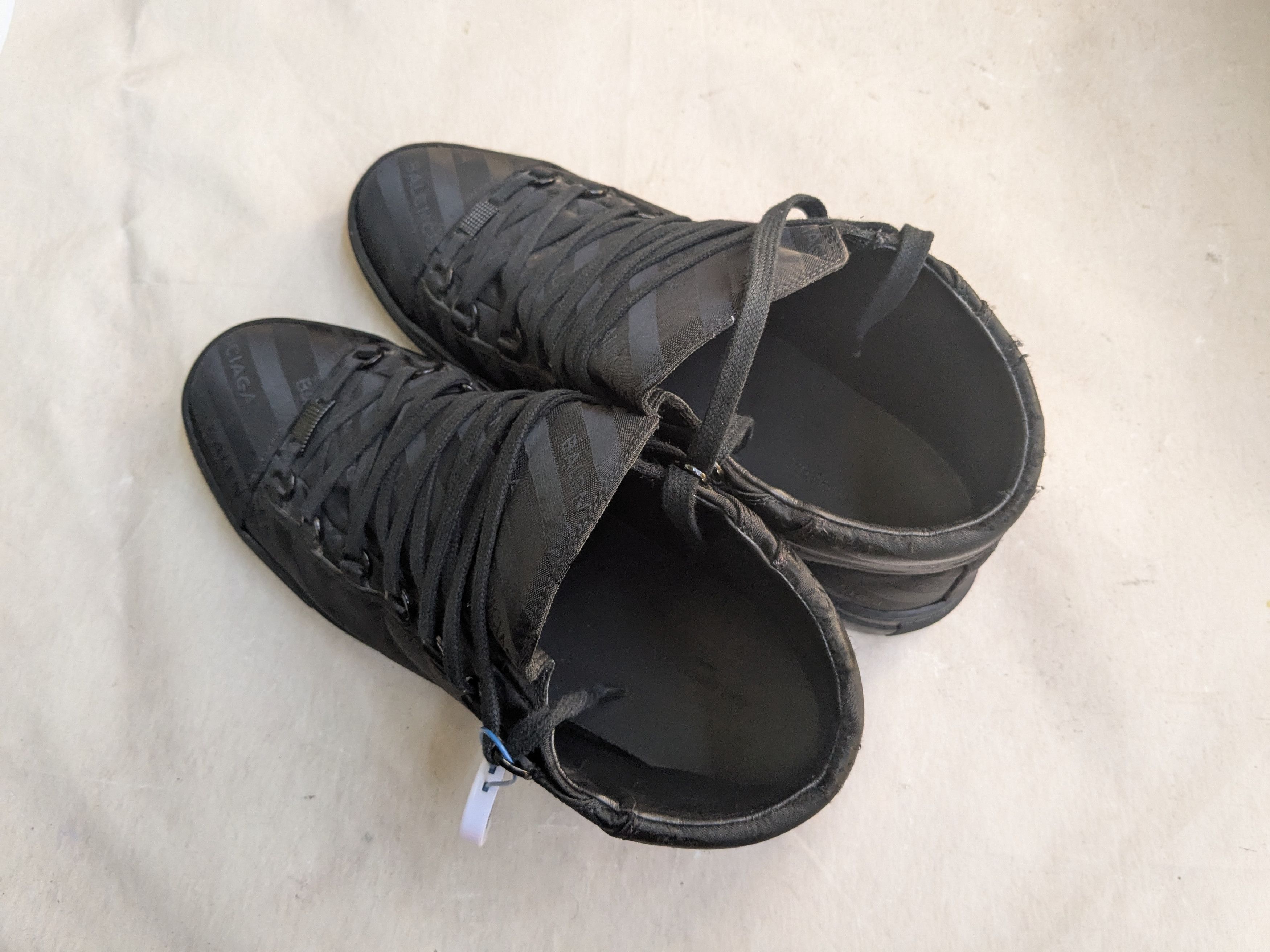 Balenciaga Balenciaga Arena Black 12 Leather High Tops Sneakers Size US 12 / EU 45 - 12 Thumbnail
