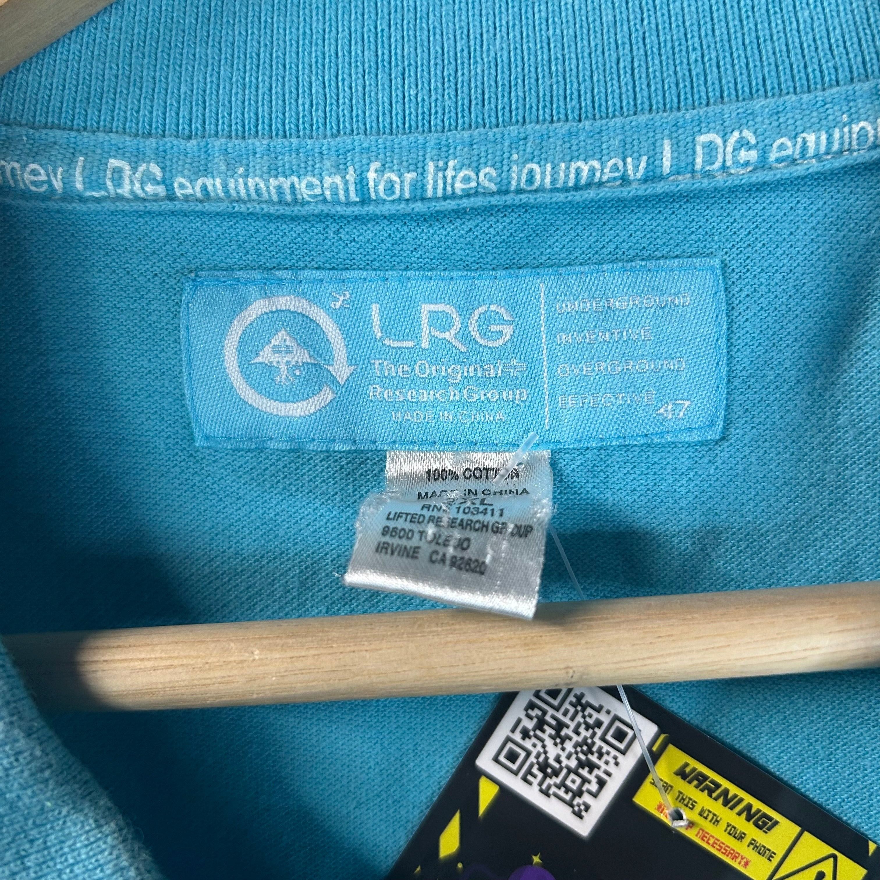 LRG LRG Sky Blue Polo Shirt Size 2XL Size US XXL / EU 58 / 5 - 3 Thumbnail