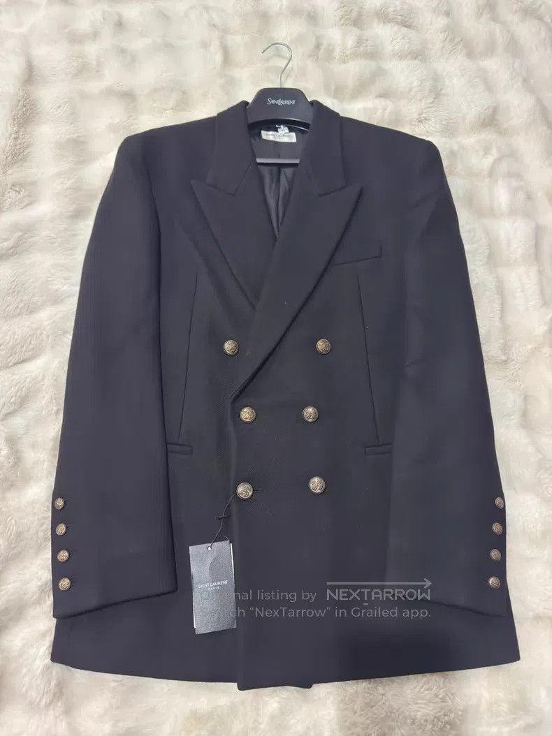 Saint Laurent Paris Saint Laurent Paris Black and Gold Cashmere Wool Blend Men Size US L / EU 52-54 / 3 - 1 Thumbnail