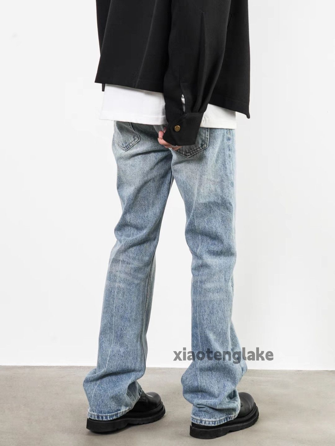 Designer × Jean × Vintage Unisex washed faded cleanfit yuppie bootcut flared jeans Size US 28 / EU 44 - 5 Thumbnail