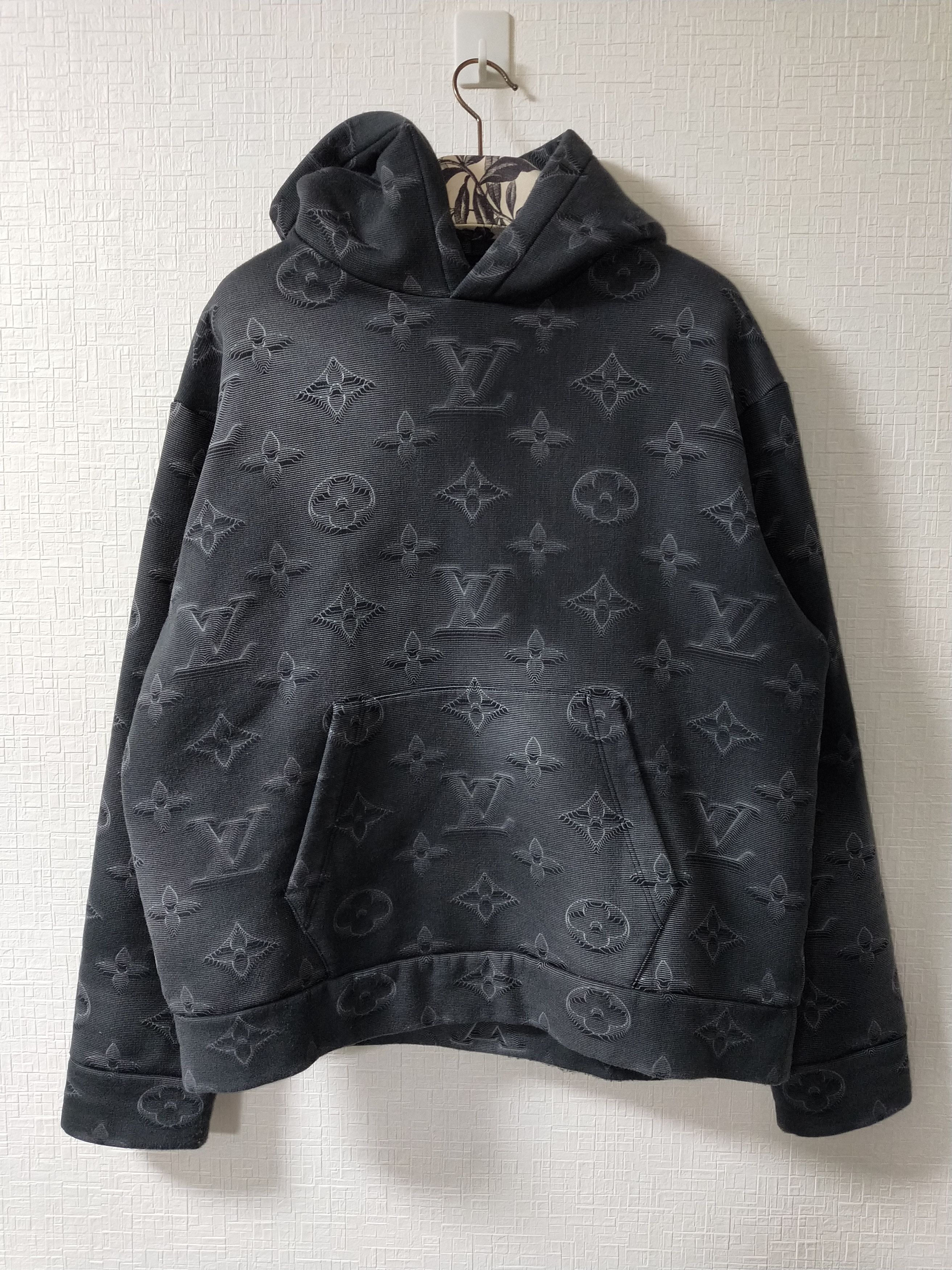 Pre-owned Louis Vuitton '2054' 3d Monogram Hoodie In Black