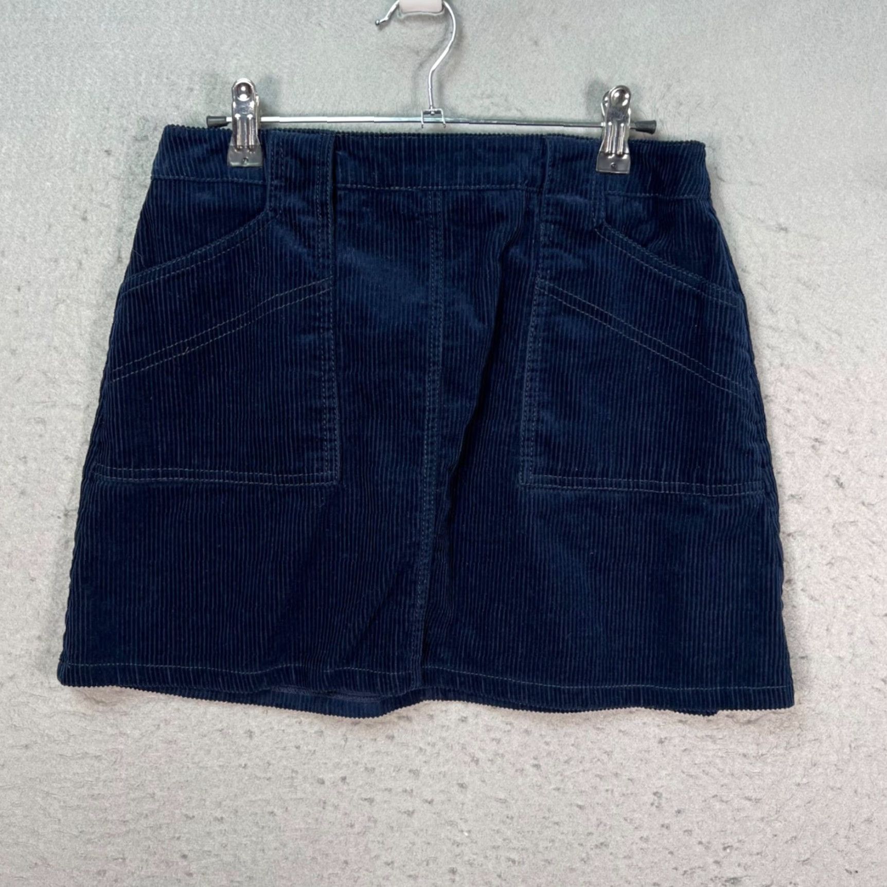 Bdg BDG Womens Skirt Corduroy Mini Blue with Back Zipper Short Pockets Size M Size 32" / US 10 / IT 46 - 2 Thumbnail
