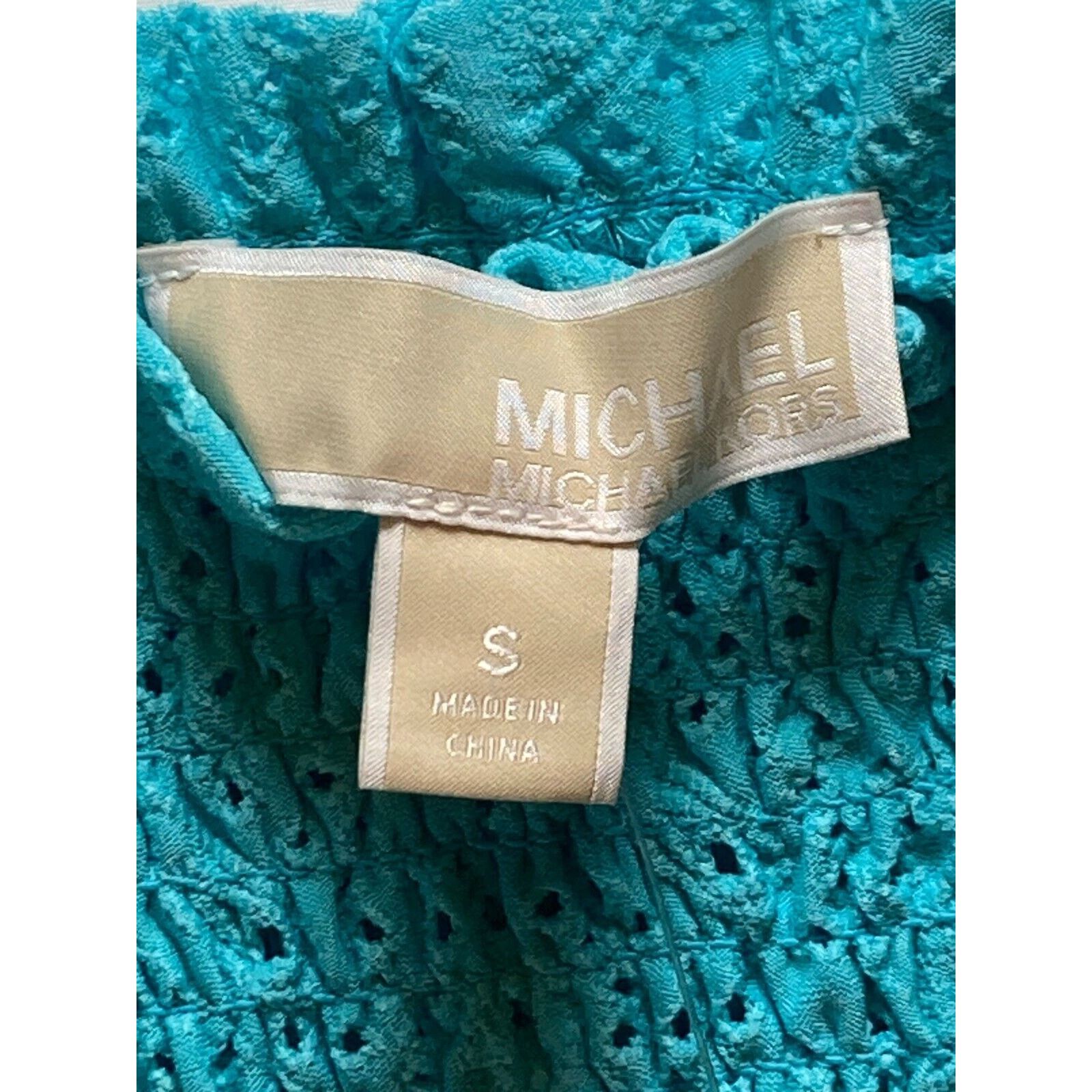 Michael Kors MICHAEL KORS Womens Aqua Peasant Dress Pouf Sleeve Dress S Size S / US 4 / IT 40 - 4 Thumbnail