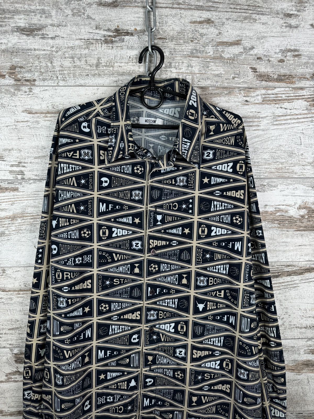Moschino Mens Vintage Moschino Shirts button up luxury rare overprint Size US XL / EU 56 / 4 - 3 Thumbnail