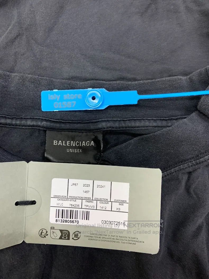 Balenciaga Balenciaga Distressed Blue Logo Alphabet Pattern Print Rou Size US XS / EU 42 / 0 - 5 Thumbnail