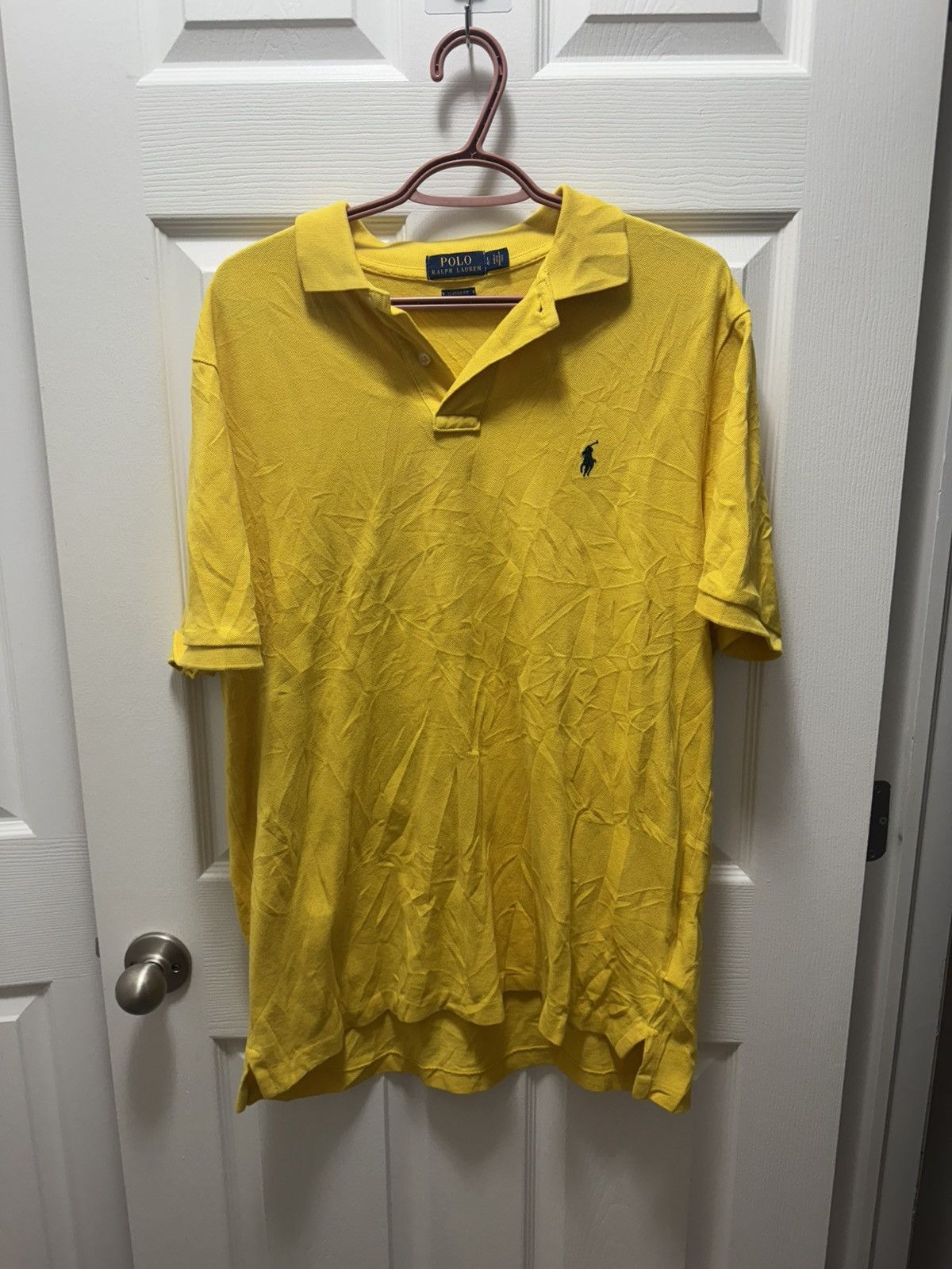 Polo Ralph Lauren Polo Ralph Lauren Vintage Yellow Oversized Polo Shirt Luxury Size US L / EU 52-54 / 3 - 1 Thumbnail