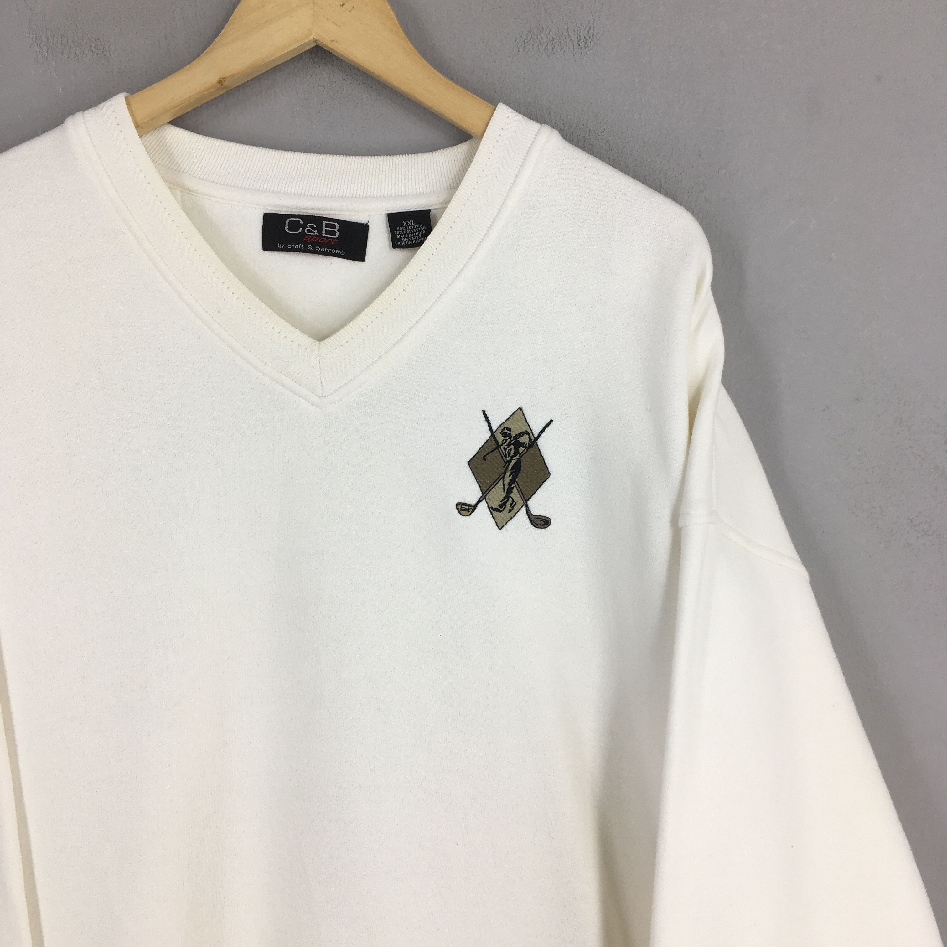 Croft & Barrow Vintage Croft & Barrow Golf White Sweatshirt XXLarge Size US XXL / EU 58 / 5 - 2 Thumbnail