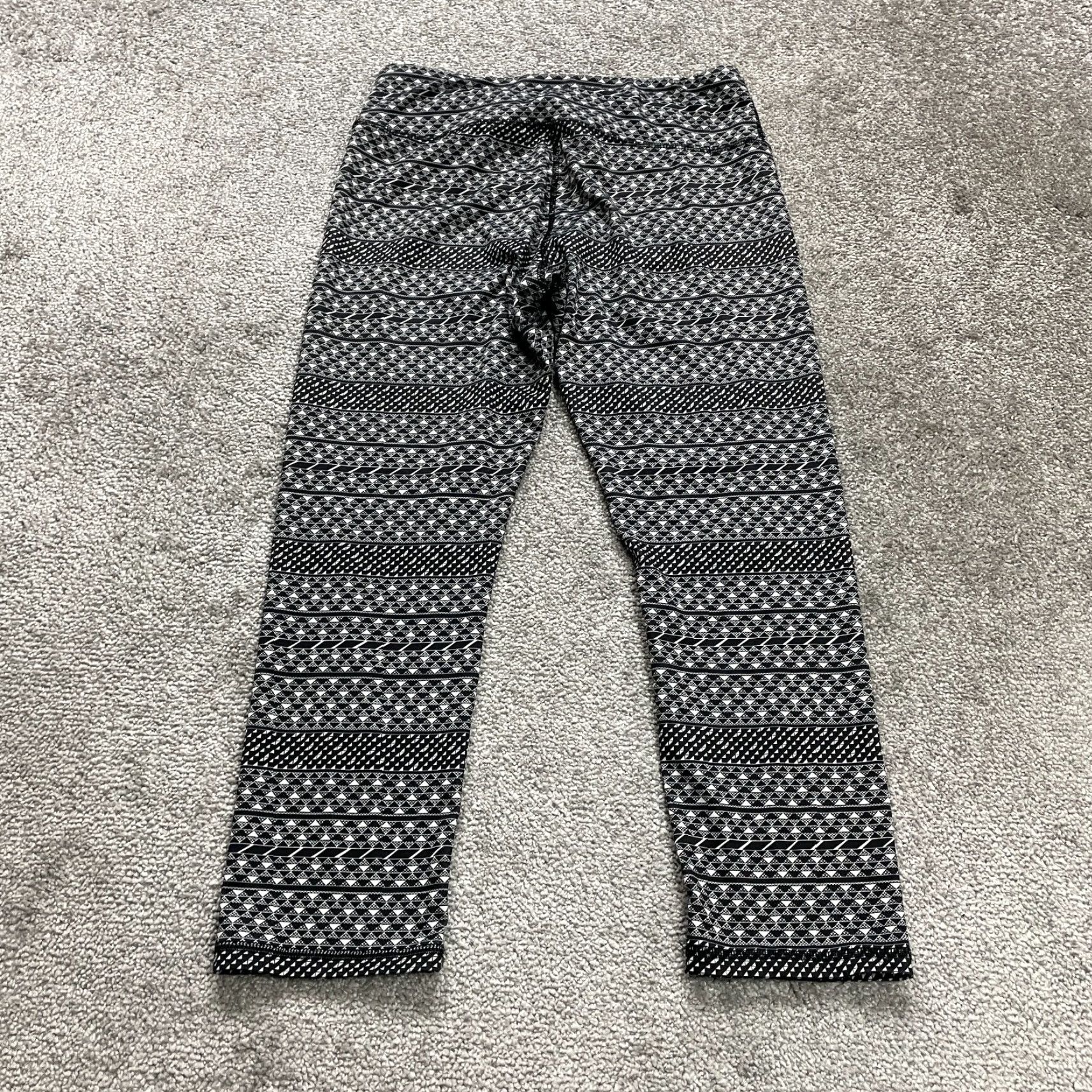 Vintage RBX Compression Leggings Women M Black Geometric Active Yoga Adult Medium Waist 28 in Skinny Leg Style Athleisure Size 32" / US 10 / IT 46 - 2 Thumbnail