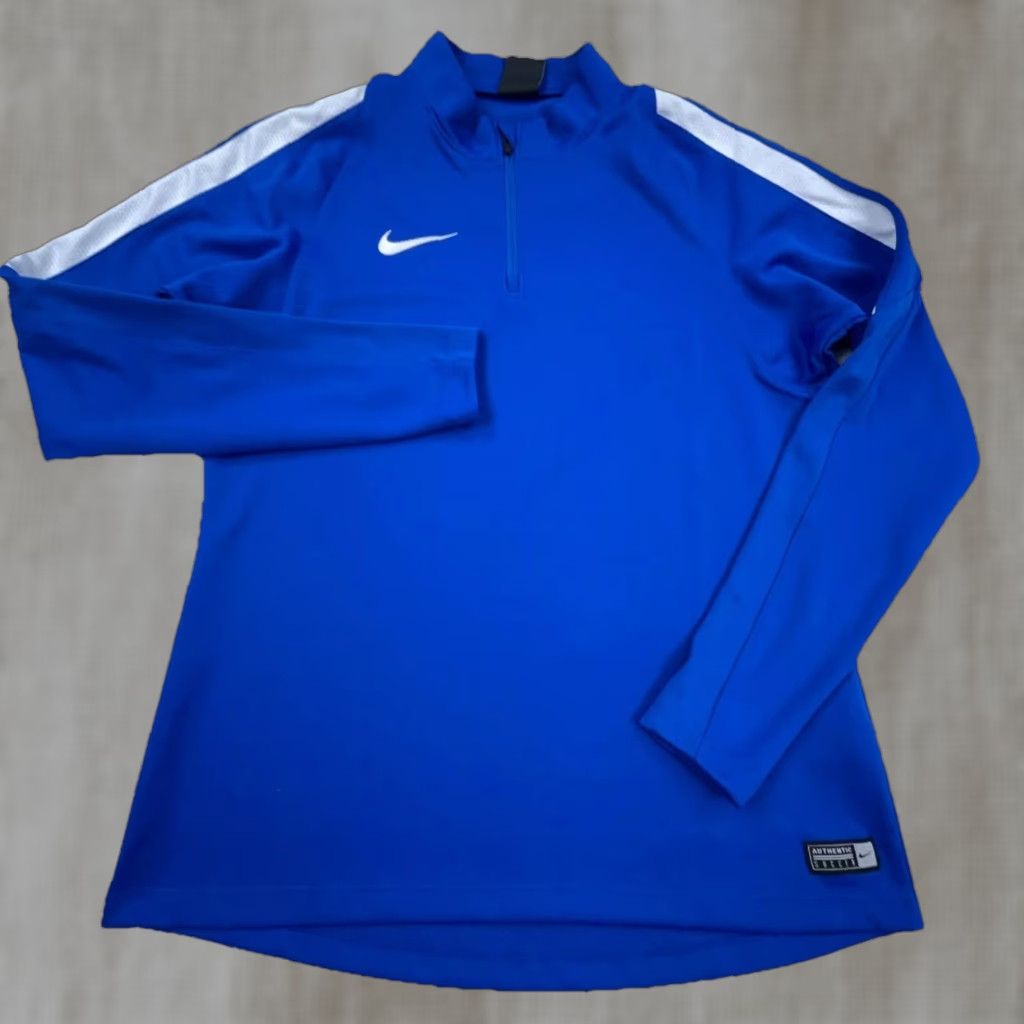 Nike Nike Shirt Men Medium Blue White Tee Pullover 1/4 Zip Dri-Fit Performance Casual Activewear Sports Modern Classic Mens Size US M / EU 48-50 / 2 - 1 Thumbnail