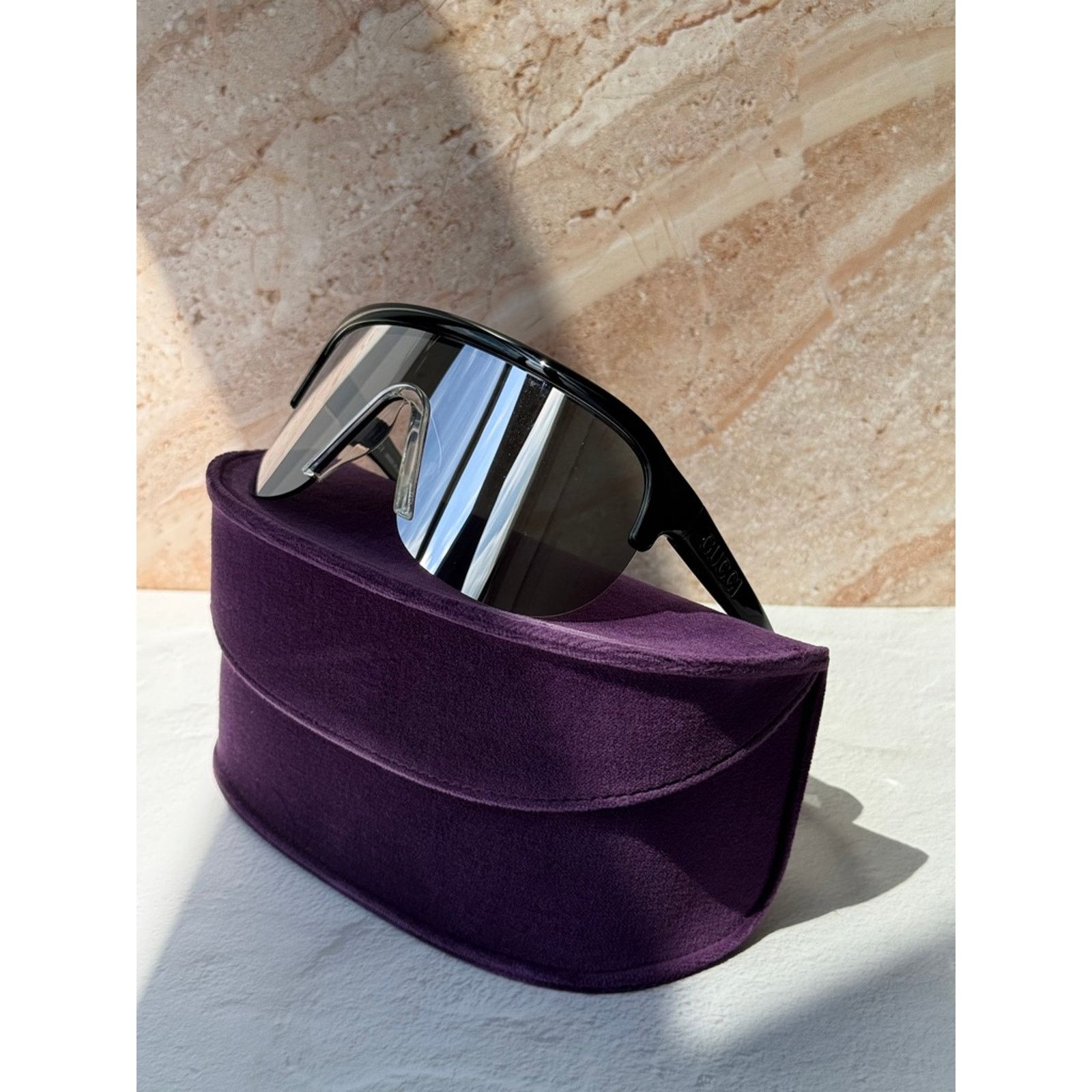 Gucci NEW Gucci GG1645S Black Silver Mask Mirror Sunglasses $390 Size ONE SIZE - 4 Thumbnail