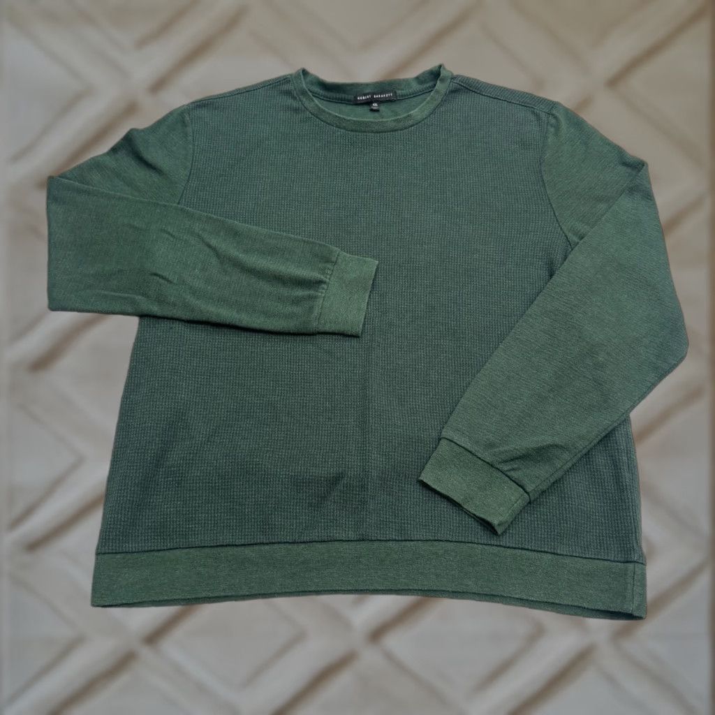 Vintage Robert Barakett Cavendish Waffle Knit Thermal Pullover Sweater Mens 2XL Green Knit Style Pullover Casual Smart Casual Classic | Men | Regular Fit Size US XXL / EU 58 / 5 - 1 Thumbnail