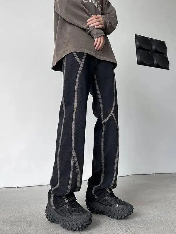 Japanese Brand Retro loose wide leg patchwork jeans Size US 32 / EU 48 - 2 Thumbnail