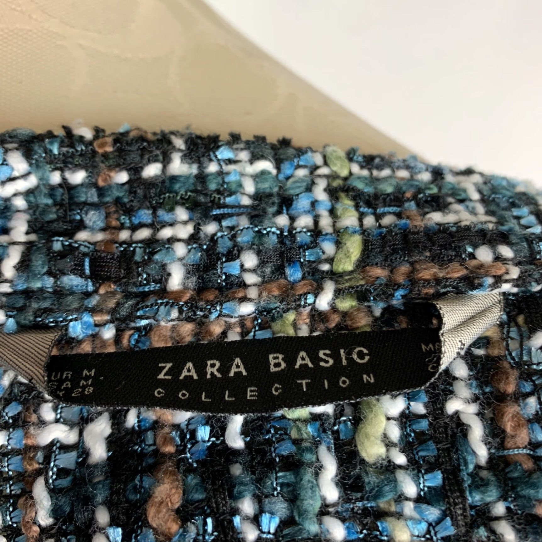 Zara VINTAGE Zara Basics Collection Mixed Fabric Women's Button Up Shirt Top Size M / US 6-8 / IT 42-44 - 8 Thumbnail
