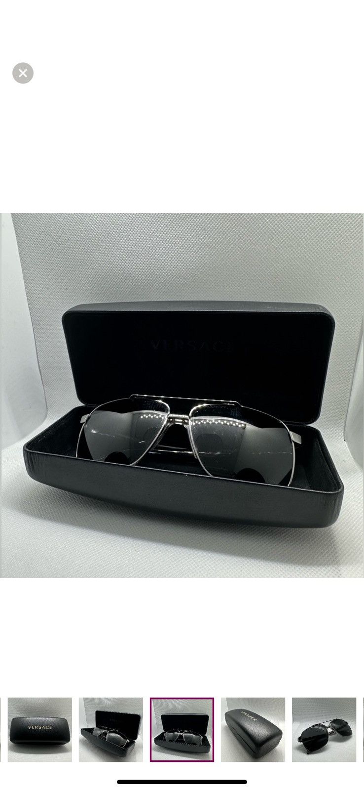 Versace Versace Aviator Sunglasses with Case - Model 2174 Size ONE SIZE - 12 Thumbnail