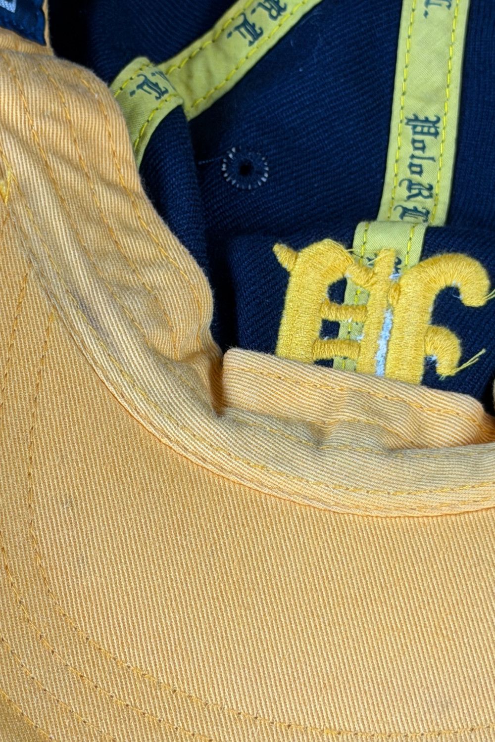 Polo Ralph Lauren 90s Polo RL Old English “P” Strapback - Navy / Yellow Size ONE SIZE - 8 Thumbnail