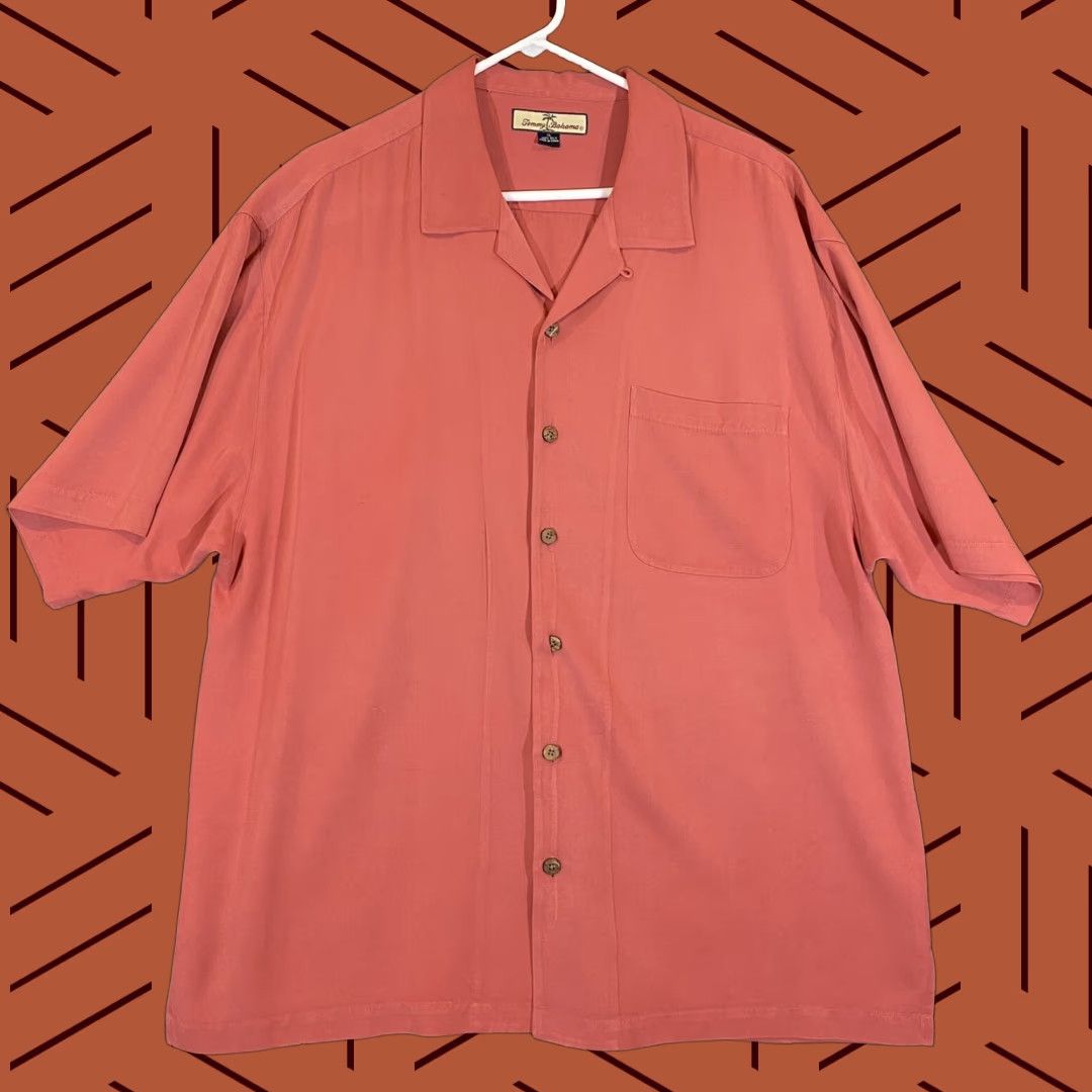 Tommy Bahama Tommy Bahama Shirt Mens XL Red Silk Relax Casual Button-Up Short Sleeve Polo Hawaiian Flower Size US XL / EU 56 / 4 - 1 Thumbnail