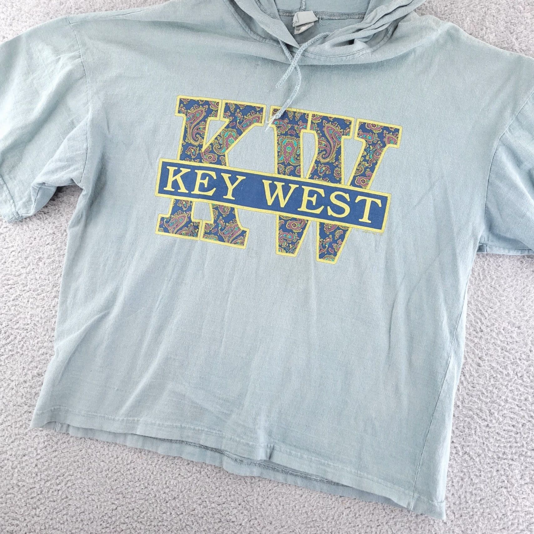 Vintage VINTAGE Key West Hoodie Womens Large Oversize Pullover Semi Crop Poncho Beach Blue Size L / US 10 / IT 46 - 2 Thumbnail