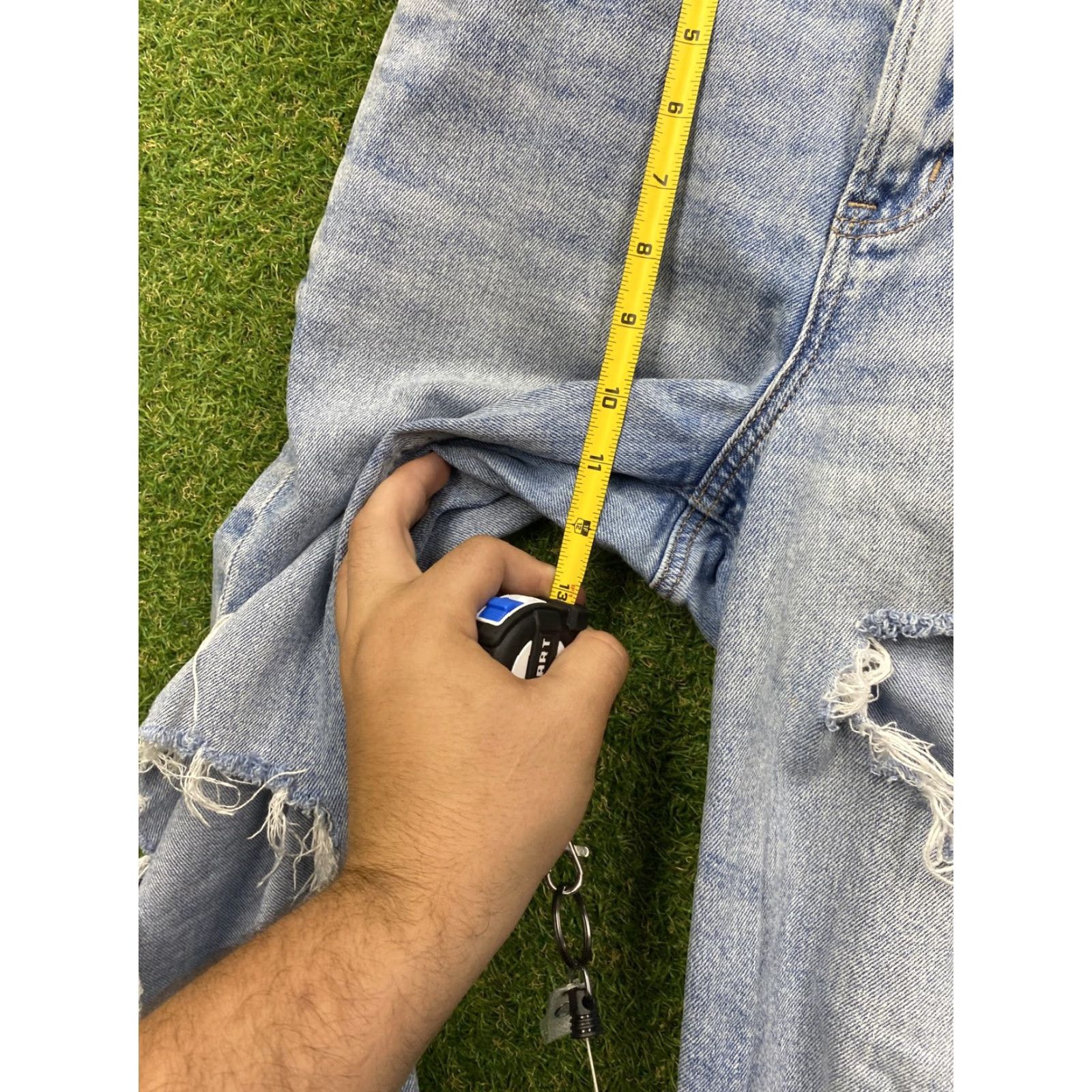 Vintage American Eagle Jeans Womens 4 Blue 90s Curvy Straight Distressed Ripped Denim Size 27" / US 4 / IT 40 - 4 Thumbnail